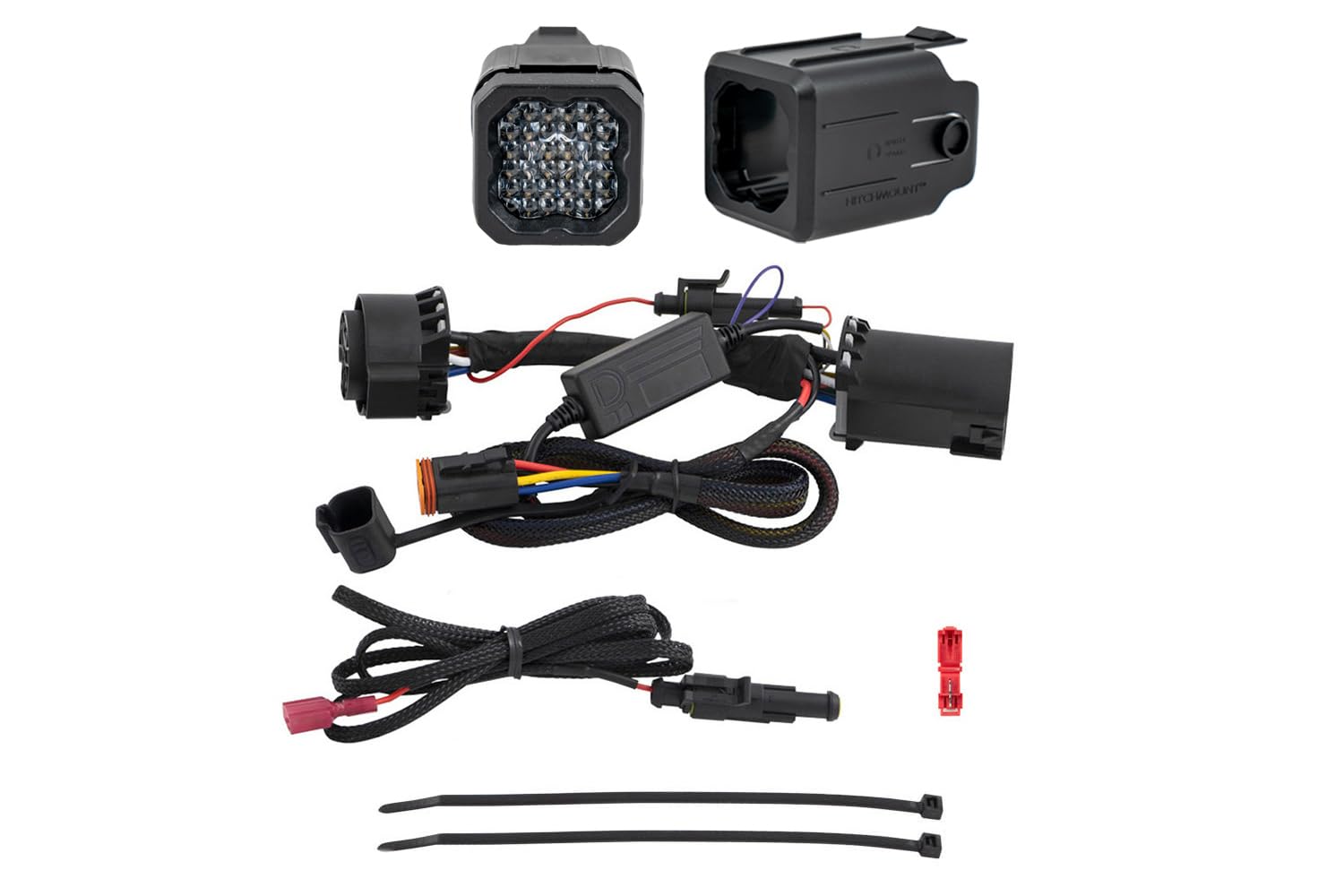 Diode Dynamics HitchMount Reverse Light Kit for Jeep Wrangler 2018-2025, C1R + Brake, Red