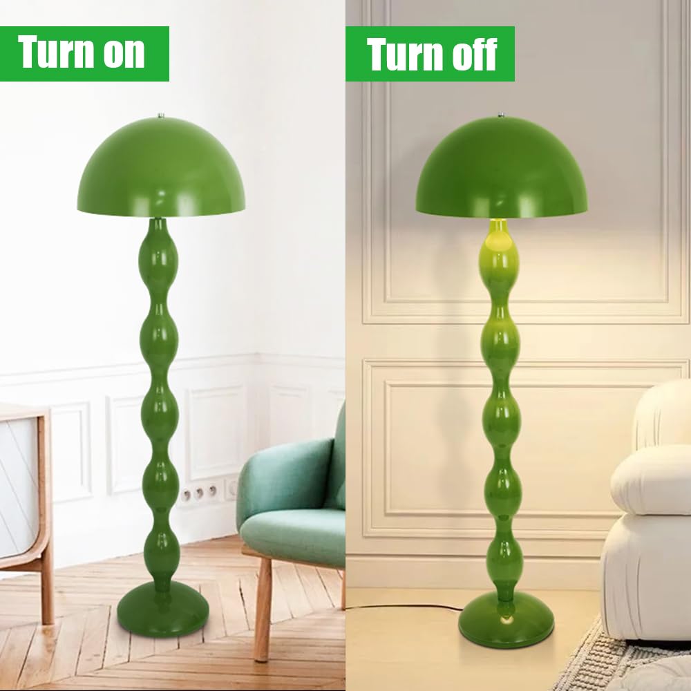Kariosid Mushroom Floor Lamp,59In Modern Cream Style Led Floor Light,Green Minimalist Floor Lamps For Living Room,Bedroom,Office