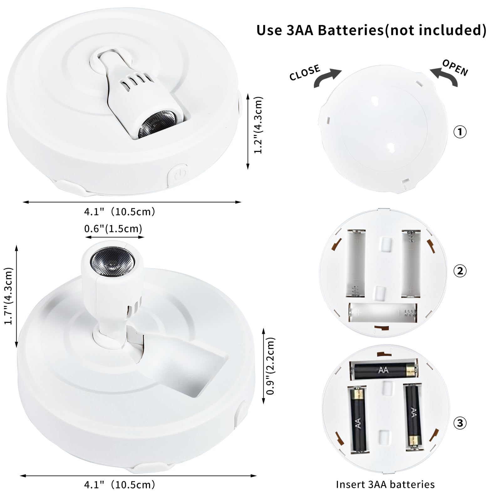 Hofuy 2-Pack Led Spot Light Indoor, Battery Operated Led Stick Up Lights With Remote, Wireless Spotlight Dimmable Puck Lights Fo