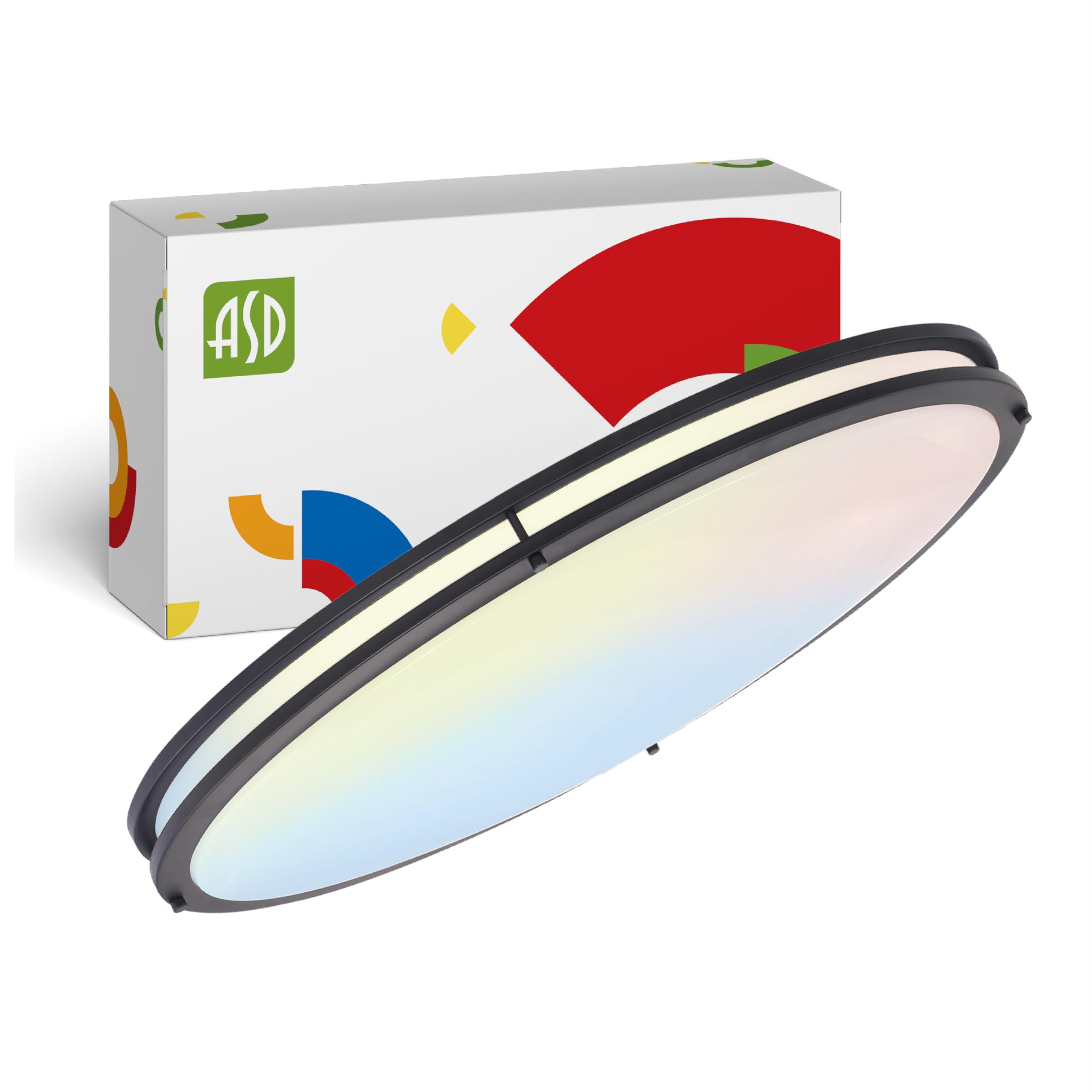 ASD LED 32 Inch Oval Flush Mount Light Fixture | 45W 3750LM 3000K-5000K 100-277V | 3CCT, Dimmable, Energy Star, ETL Listed | Clo