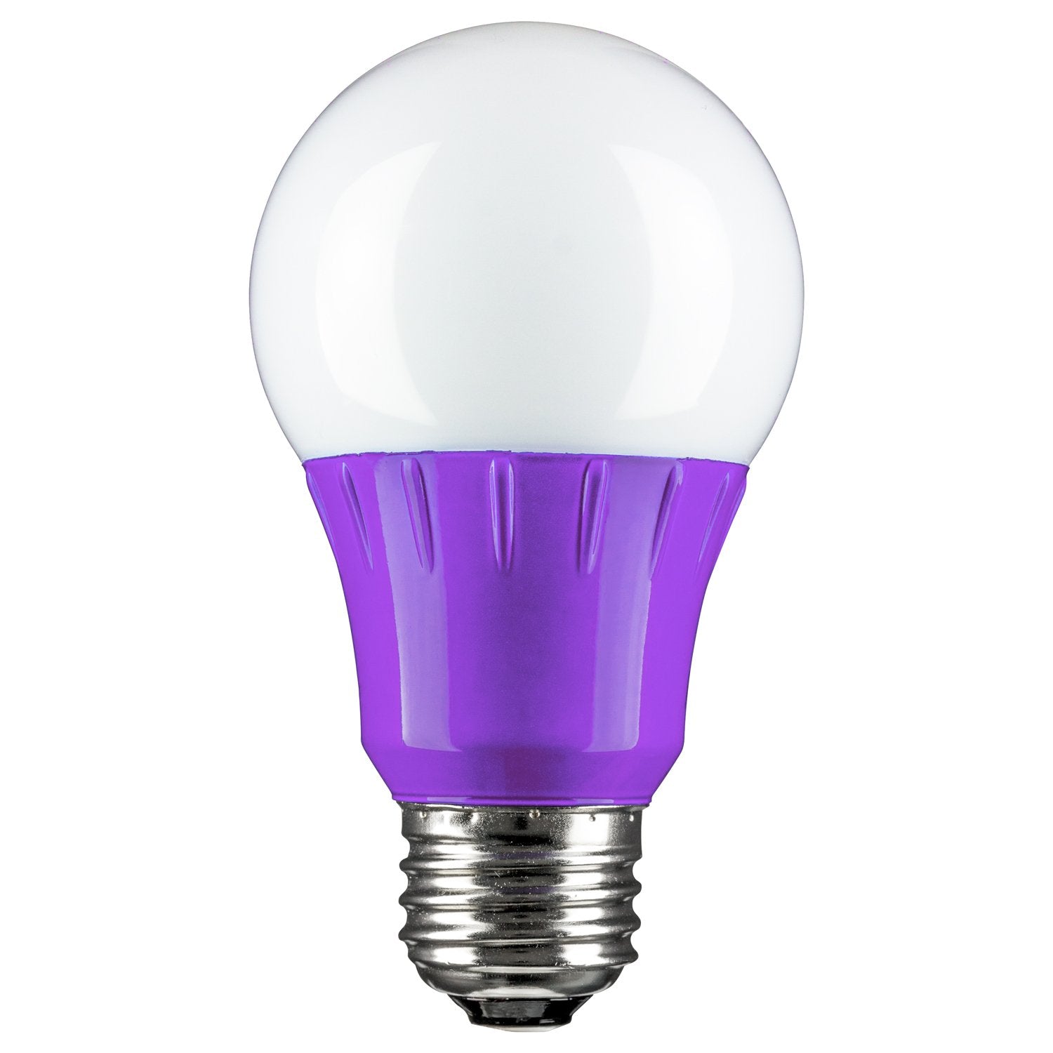 Sunlite LED A19 Colored Light Bulb, 3W (25W Equivalent), E26 Base, Non-Dimmable, Purple, 6 Count, Model 40946