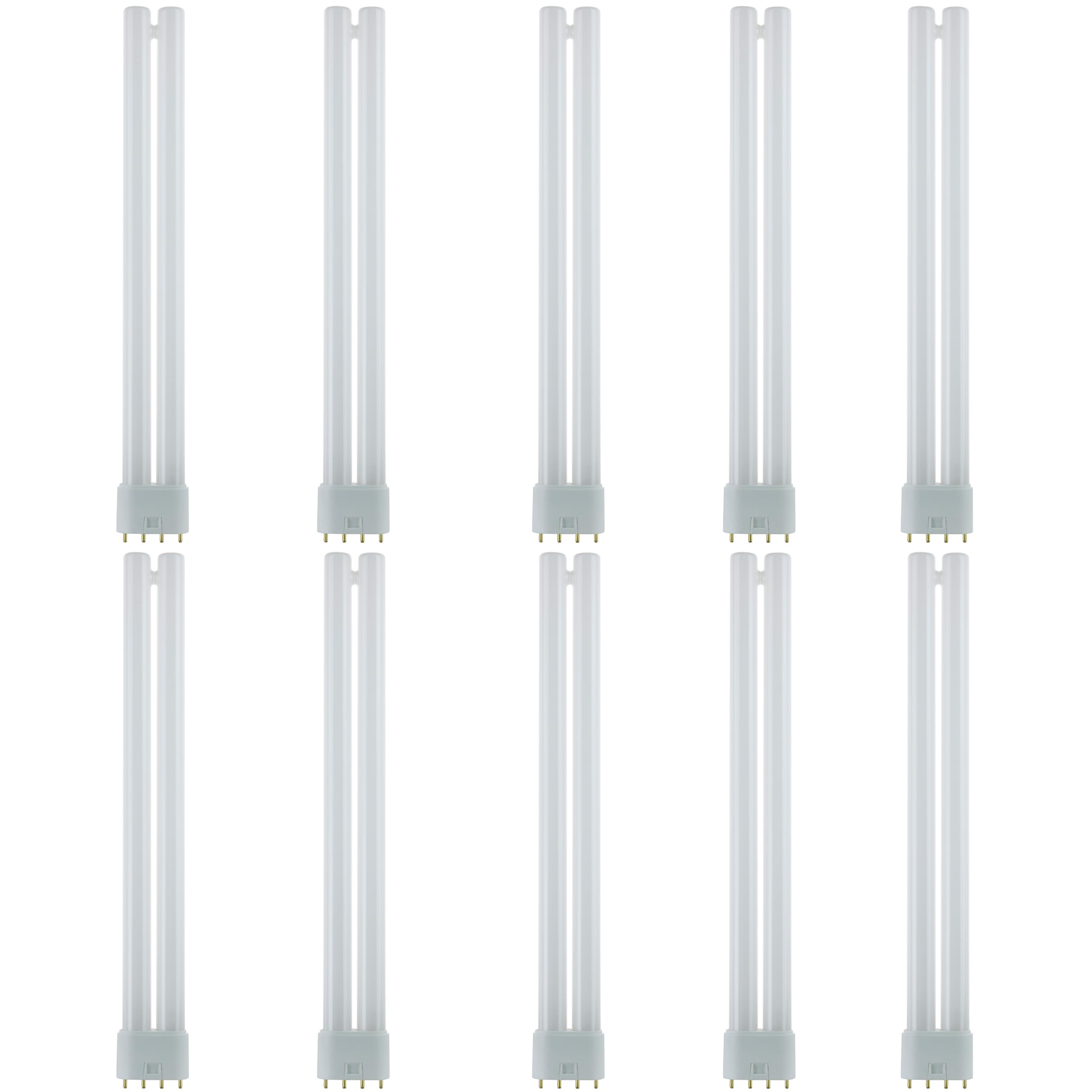Sunlite FT24DL/841/10PK Compact Fluorescent 24W Twin Tube Light Bulbs, 4100K Cool White Light, 2G11 Base, 10 Pack