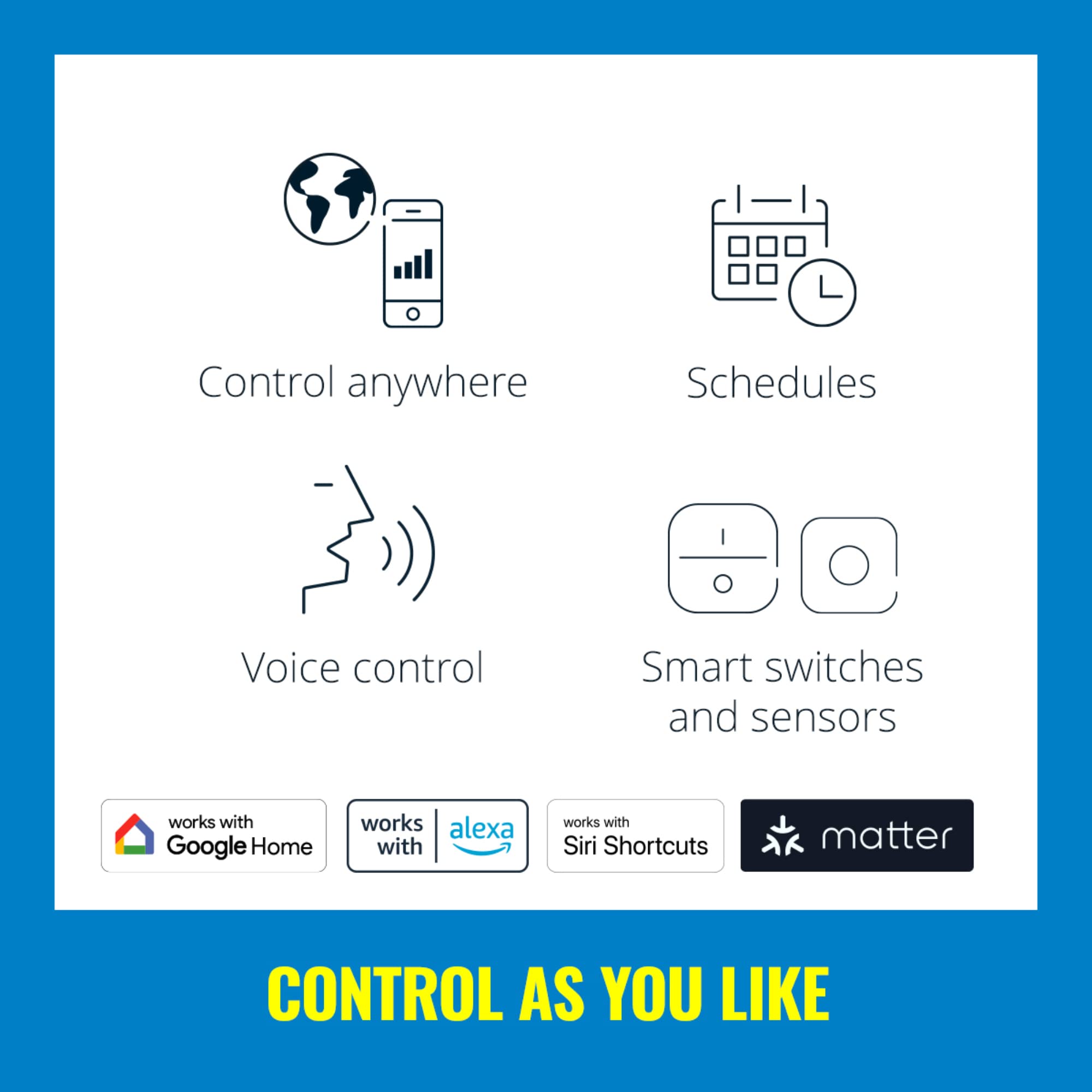 WiZ LED Strip Starter Kit - Smart Full-Color Light - 6.6FT + 3.3FT - Synthetic Polymer - Color (16 Million Colors) - Model R571530