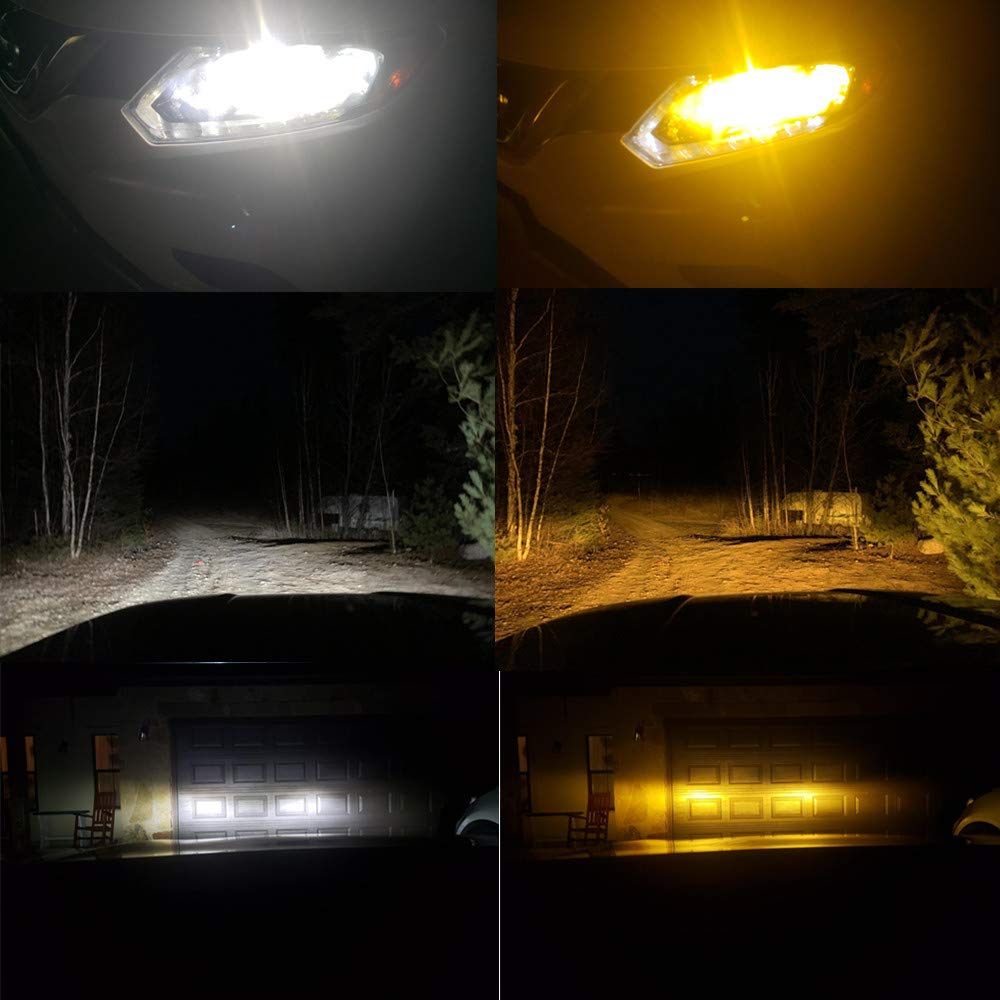 Alla Lighting 5200Lm 5201 Drl Ps19W 5202 Led Switchback Fog Lights Or Drl Bulbs  2-Color 6000K Xenon White/3000K Yellow 12085C1 Ps24W Ff 12V Daytime Running Lights Lamps Replacement