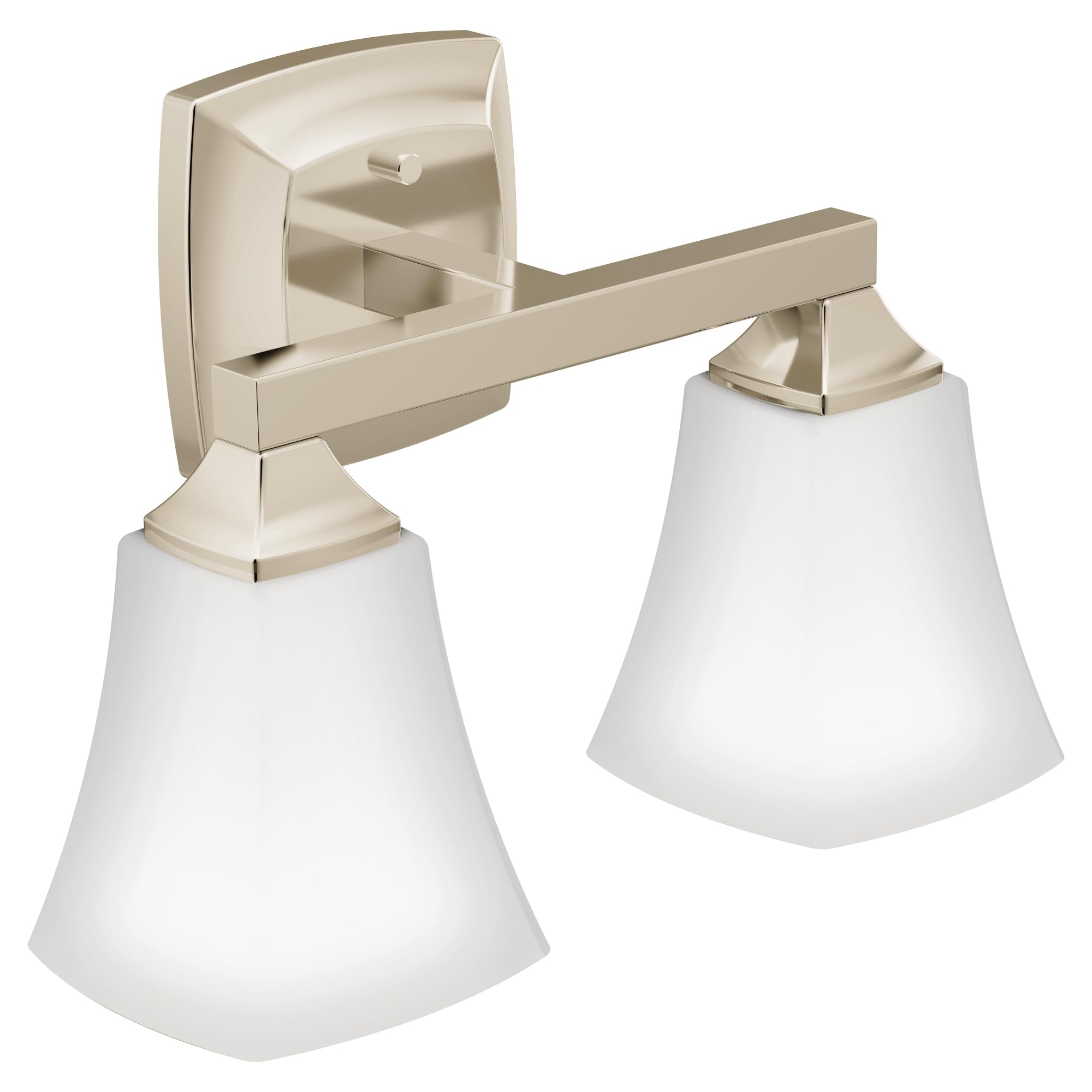 Moen YB5162NL Voss 2-Light Dual-Mount Bath Bathroom Vanity Fixture with Frosted Glass, Polished Nickel