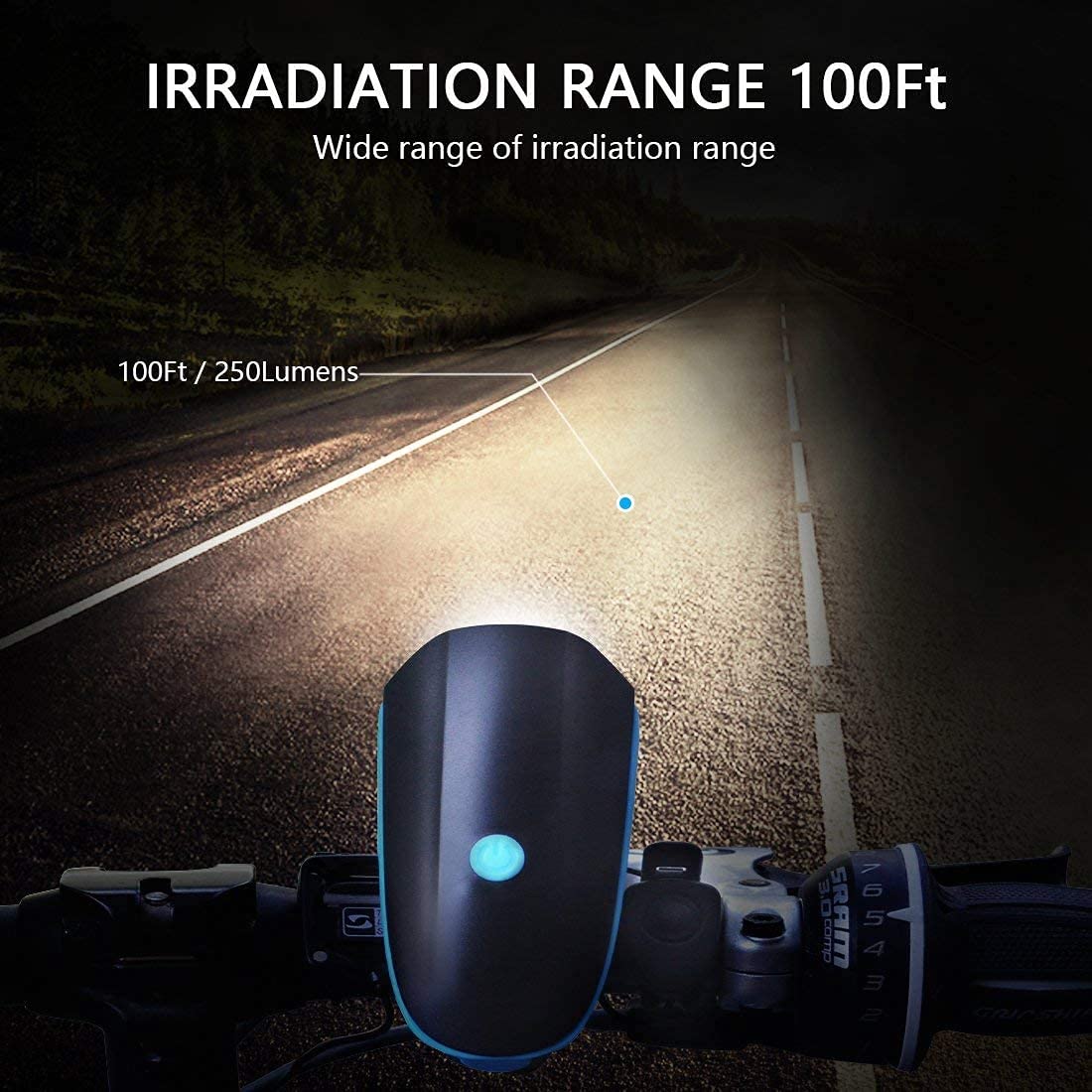Techista 2-in-1 Rechargeable - Cycle Light (3 Modes) Cycle Light and Horn/Cycle Lights Rechargeable Waterproof (140 dB) Cycle Li