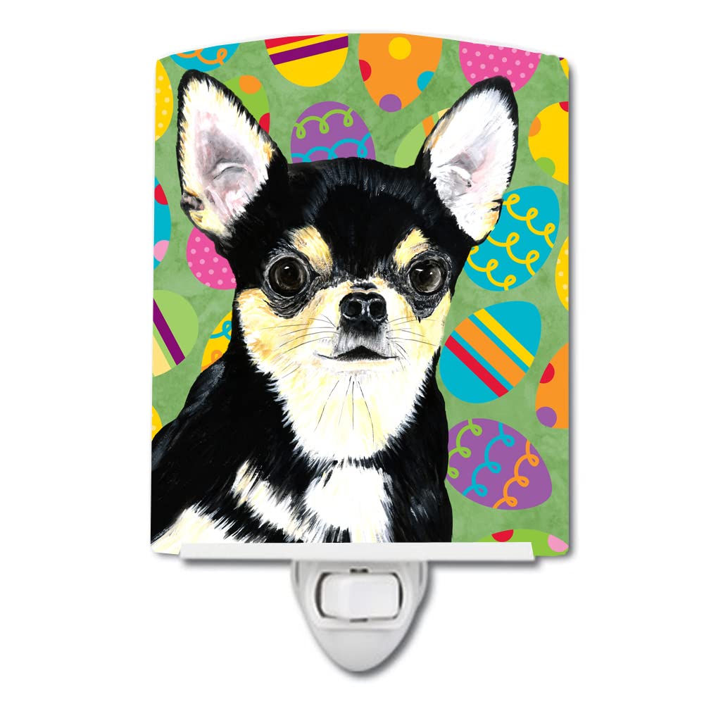 Carolines Treasures Ceramic Night Light, Chihuahua Easter Eggtravaganza, UL-Certified, 6x4x3, Multicolor, Model SC9479CNL