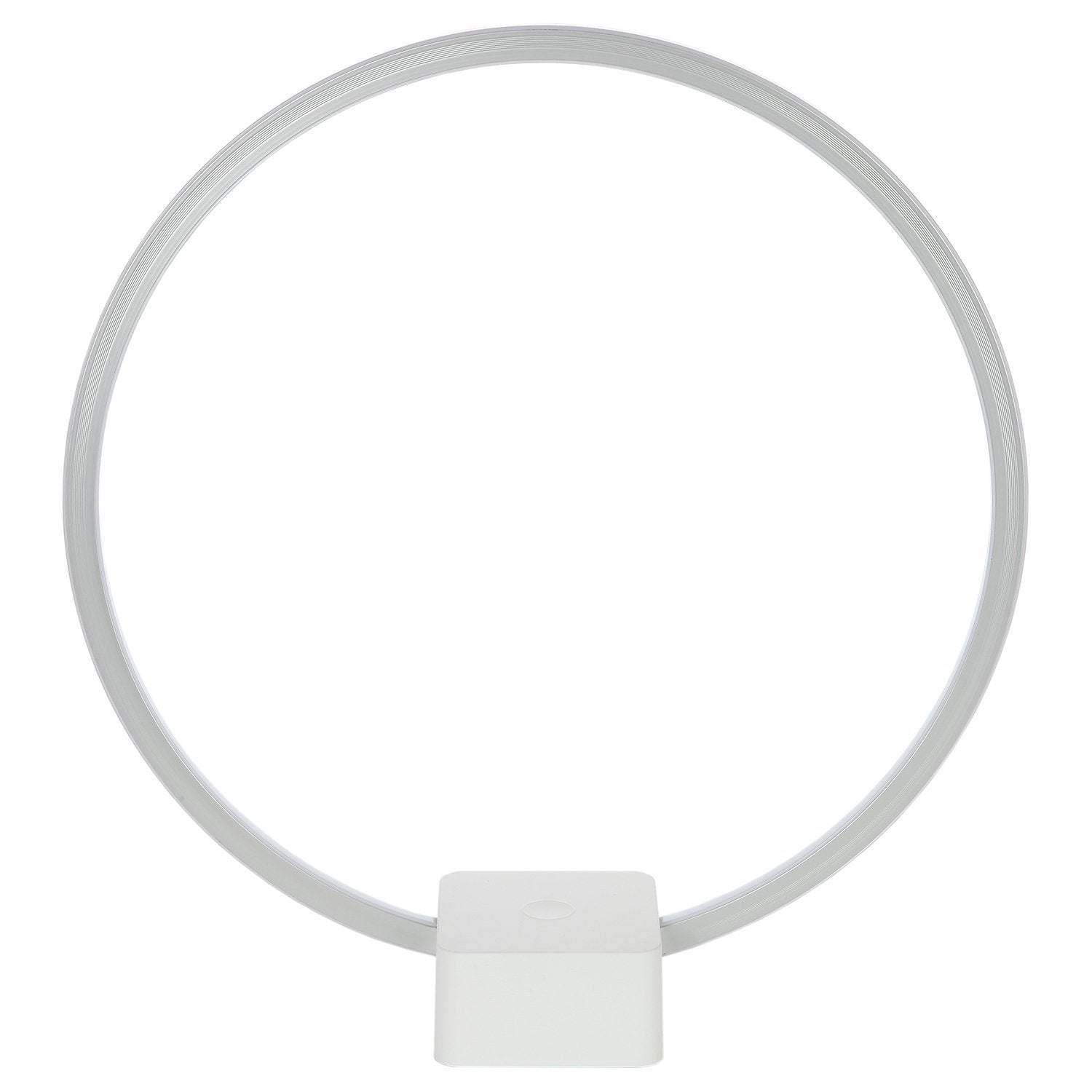 Brightech Circle LED Nightstand Lamp with USB Port - Compact Bed Stand Lamp for Bedroom, Living Room - Modern Asian Table & Desk