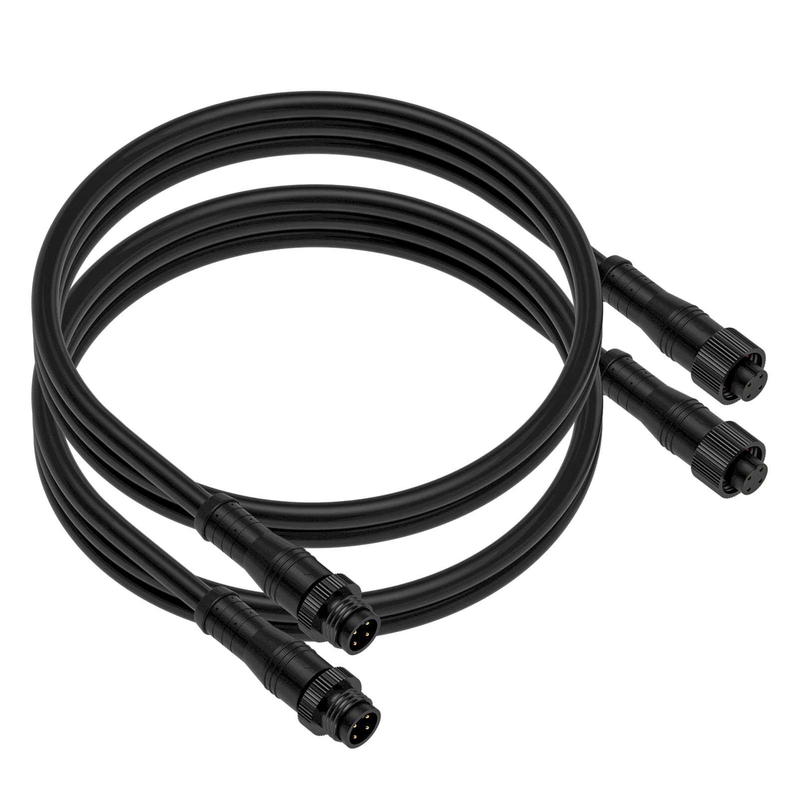 Btf-Lighting 6.56Ft 4 Pin 0.5Mm/20Awg Ip68 Extension Cable Wire With Male And Female Connectors For Rgb 5050 Ws2815 Ws2805 Etc Led Strip 15Mm Metal Nut Small Size Home Lighting Connector