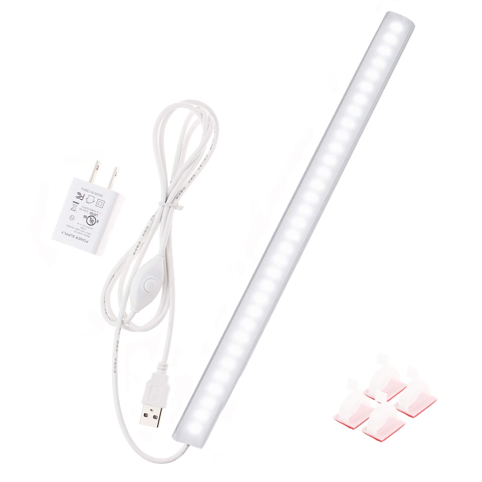 Under Cabinet Light, 12 Inch Plug In Led Closet Light With Memory Function, Cold White 6000K, Super Slim Dimmable Workbench,Unde