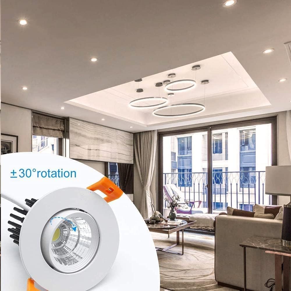 Inshareplus 2 Inch Led Downlight  3W Cob Dimmable Recessed Lighting  4000K Natural White  Cri 80  Ceiling Lights With Driver  20Pack