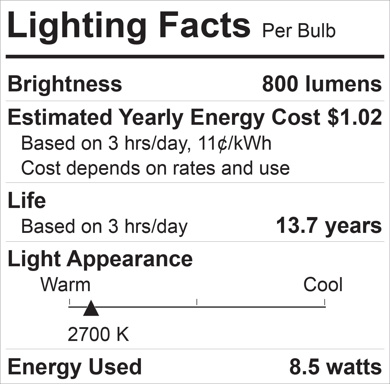 GE 60W Equivalent Dimmable Soft White A19 LED Light Bulbs - 8 Pack, Glass, White, Model 44930