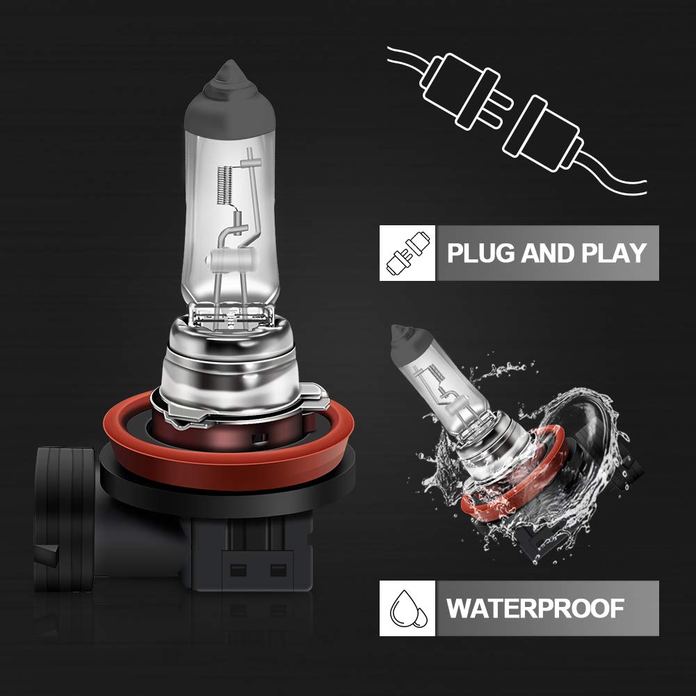 WinPower H11 Halogen Bulbs 55W, Pack of 2, 4300K Color, Model WP-TMP-H11