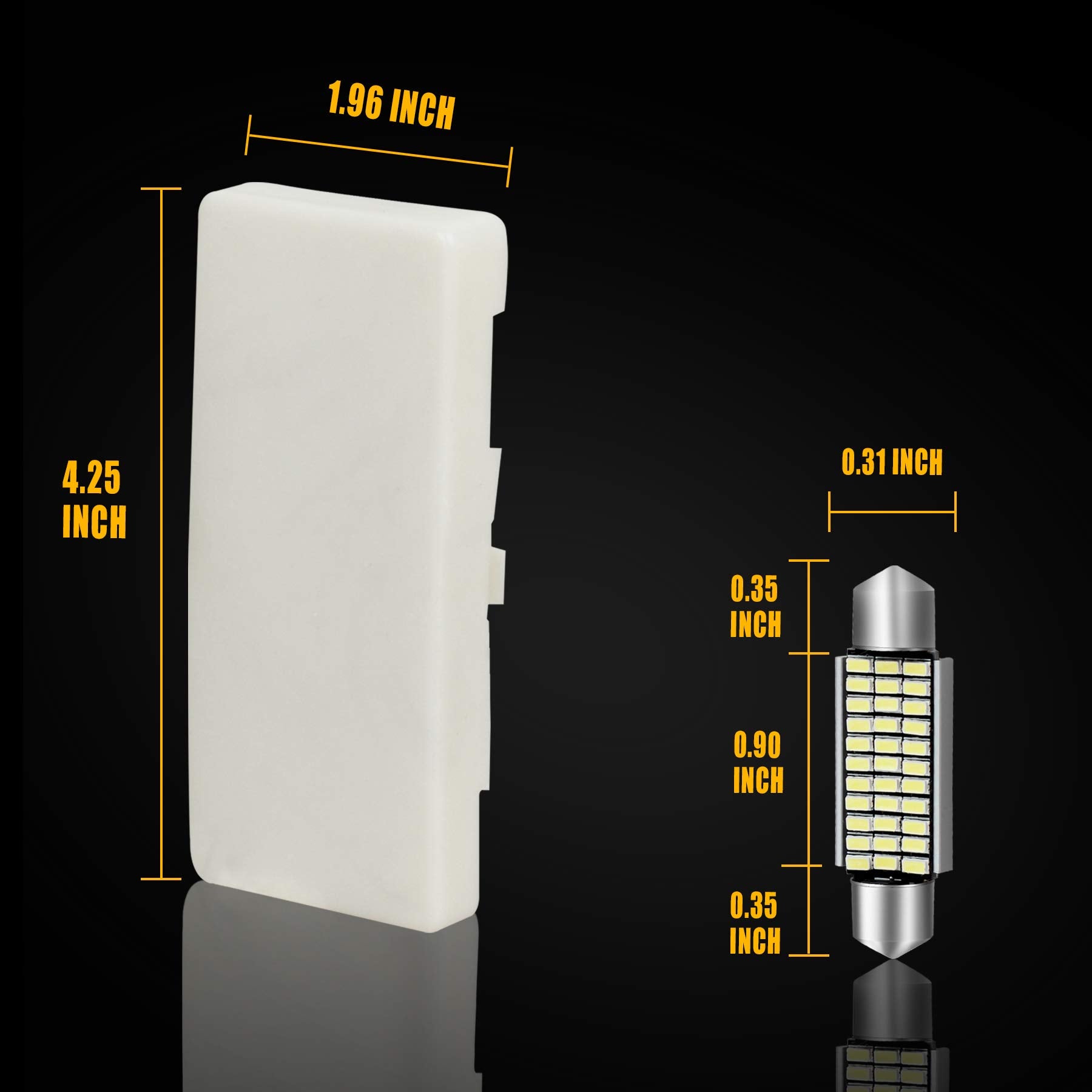 Hercoo Dome Light Lens Cover Interior Roof Map Housing With Led White Blubs Compatible With Chevy S10 Gmc Sonoma 1991-2003 (For Standard/Extended Cab)