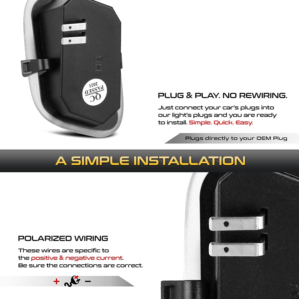 [Diamond White High-Power Led] For Ford F150 F250 F350 F450 Superduty Pickup Side Towing Mirror Under Puddle Light Ground Welcome Lamp Replacement, Driver & Passenger Side