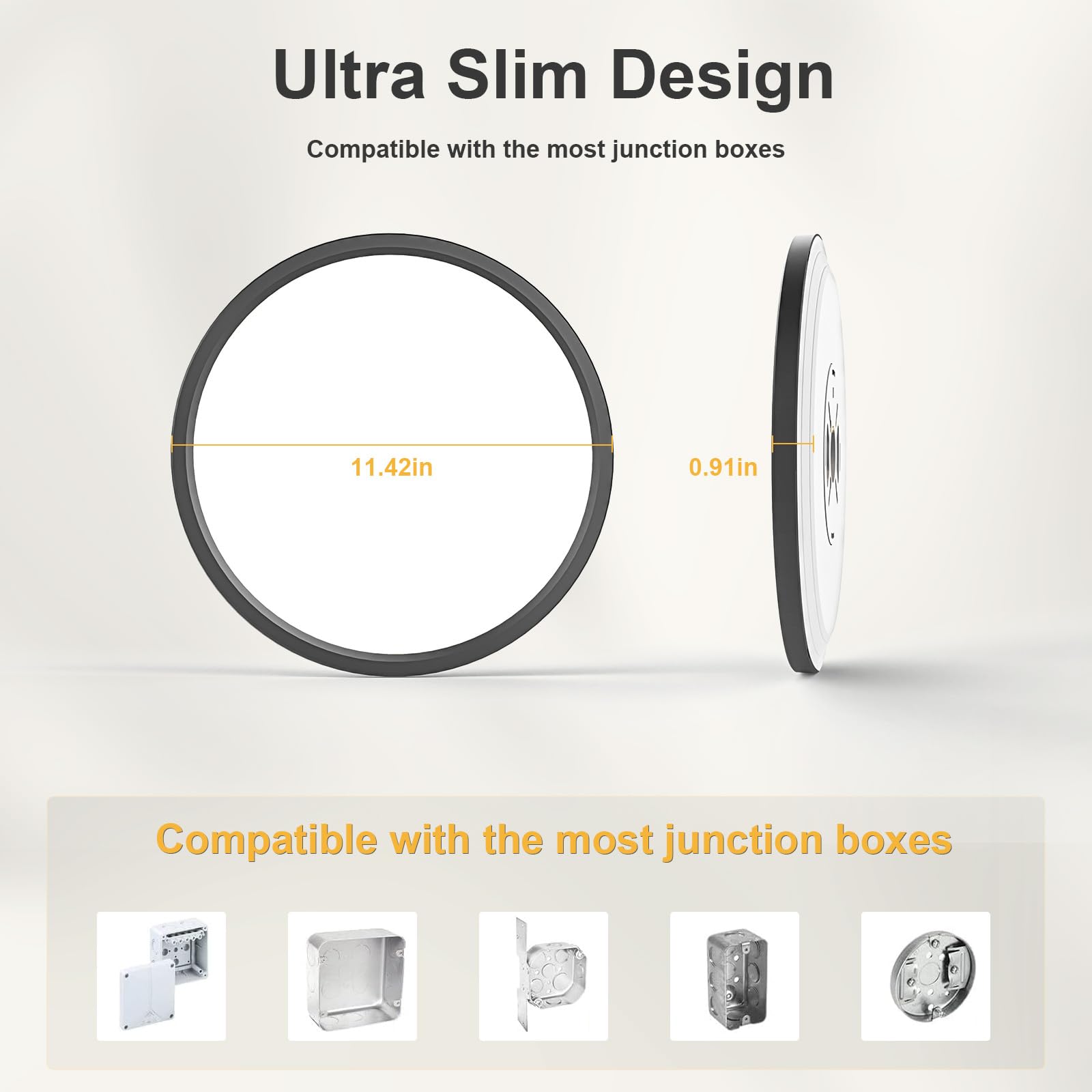 Volisun 6Pack 5 Cct Led Flush Mount Ceiling Light,12 Inch Dimmable Ultra-Thin Led Ceiling Light Fixture, 3000K-6500K Selectable,