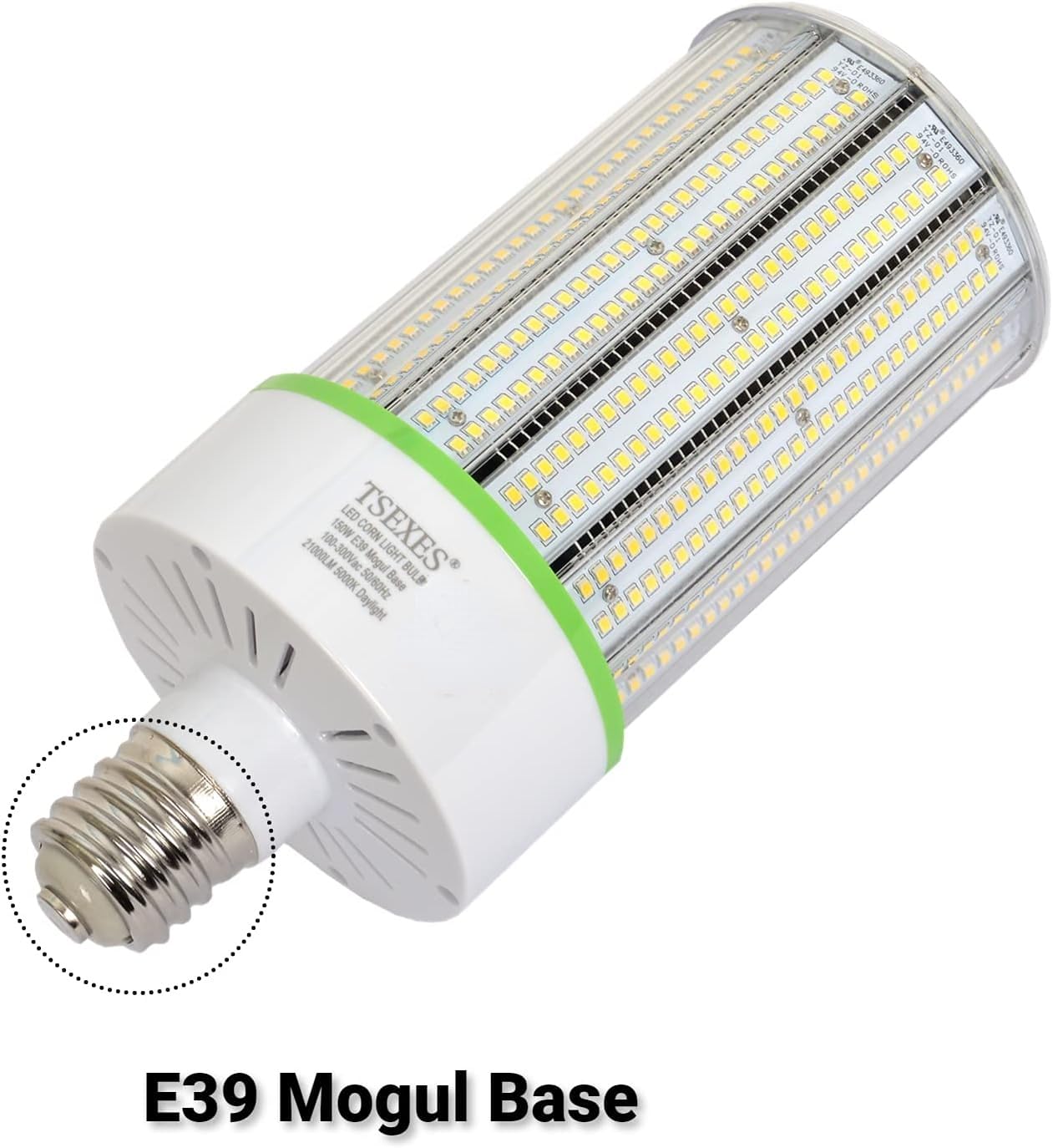 Tsexes 150W Led Corn Light Bulb,E39 Mogul Base Led Bulb 21000Lumen,5000K Replacement (600-800W) Metal Halide/Hid/Cfl For High Ba