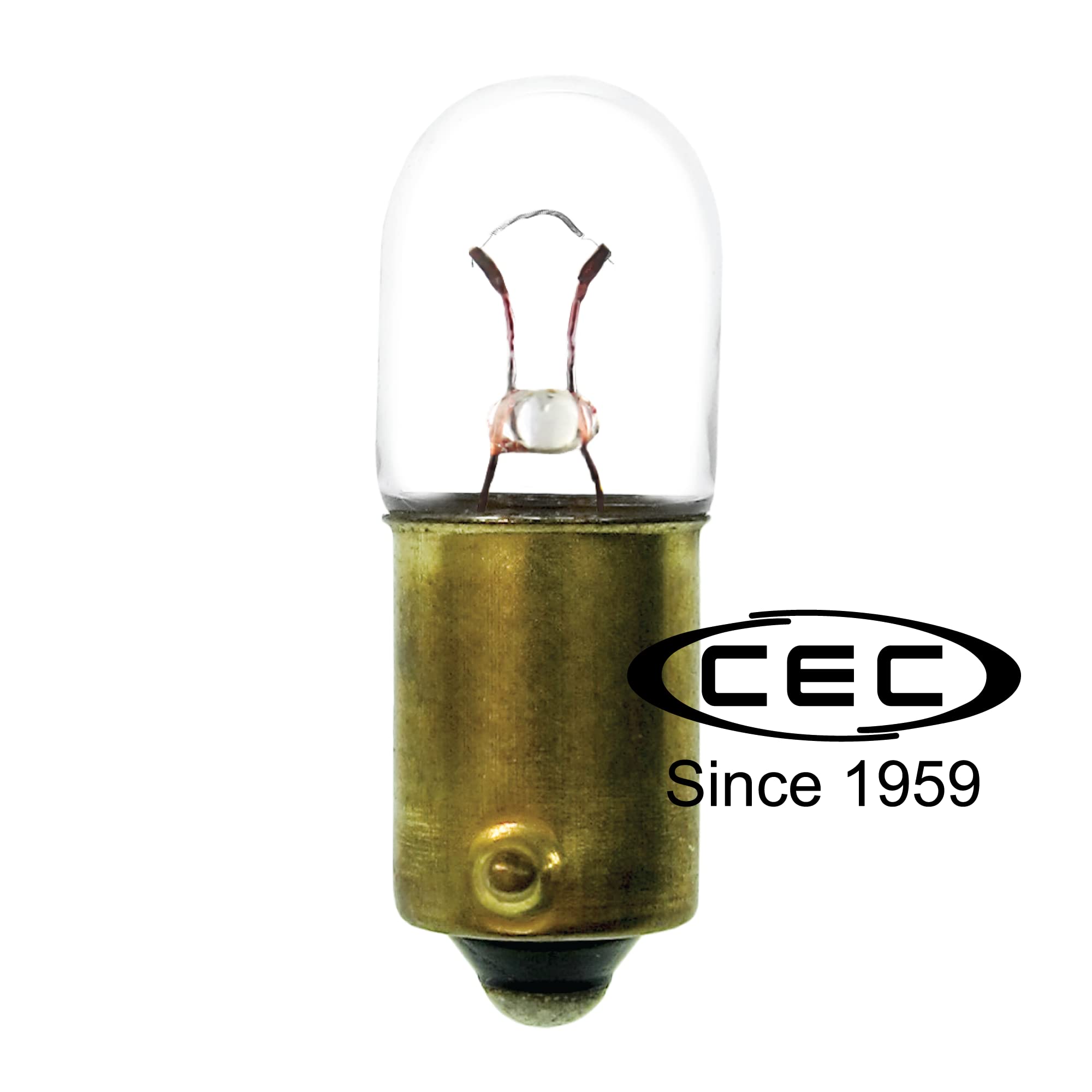CEC 755 Light Bulb - 6.3V, 0.945W, T-3.25 Shape, BA9s Base, 10-Pack, Glass and Tungsten