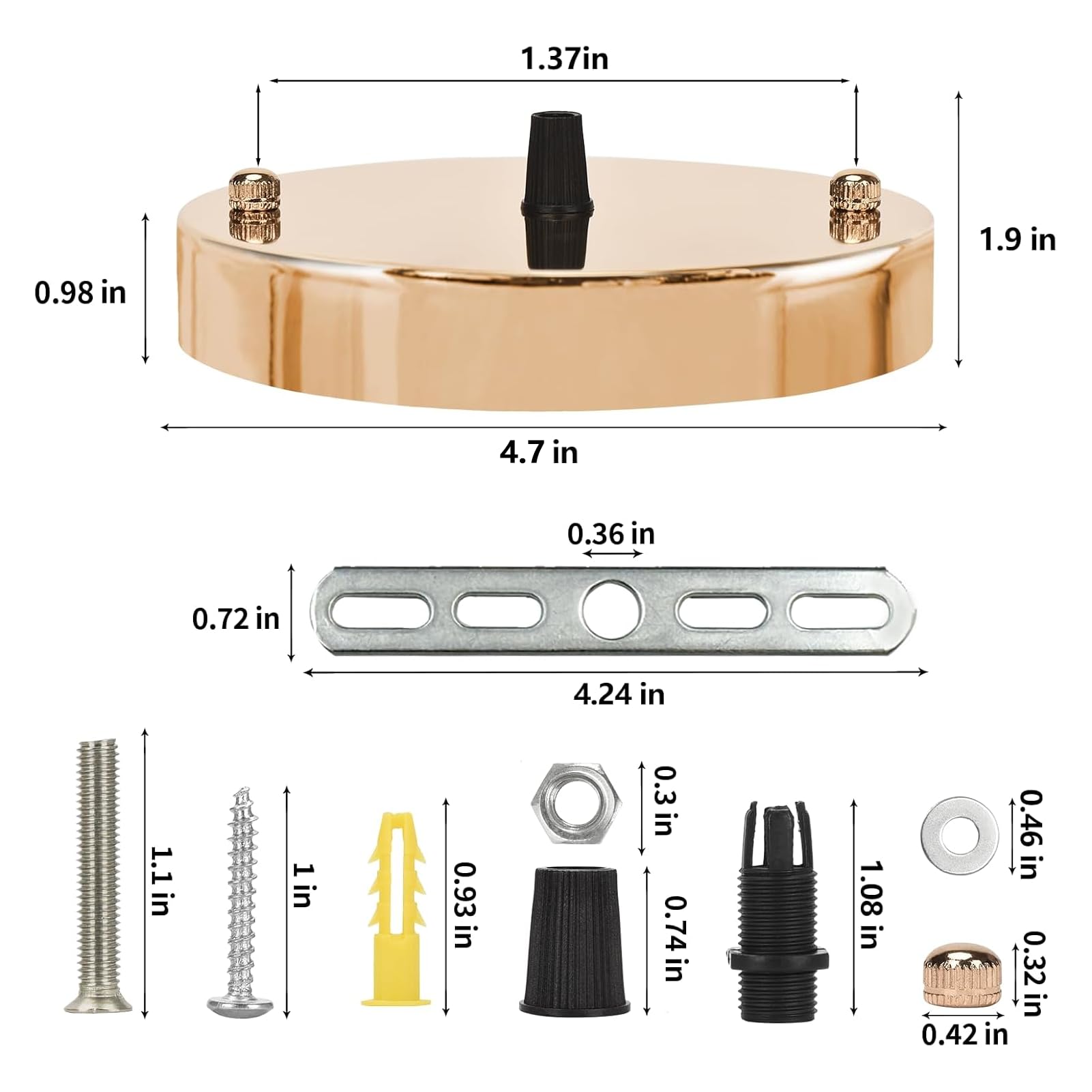 Sangle Sopffy Pendant Light Canopy Kit  4.7 Inches Ceiling Lighting Canopy Kit With All Mounting Hardware Modern Chandelier Ceiling Plate Cover For Pendant Lighting Fixtures (French Gold  4.7 Inch)
