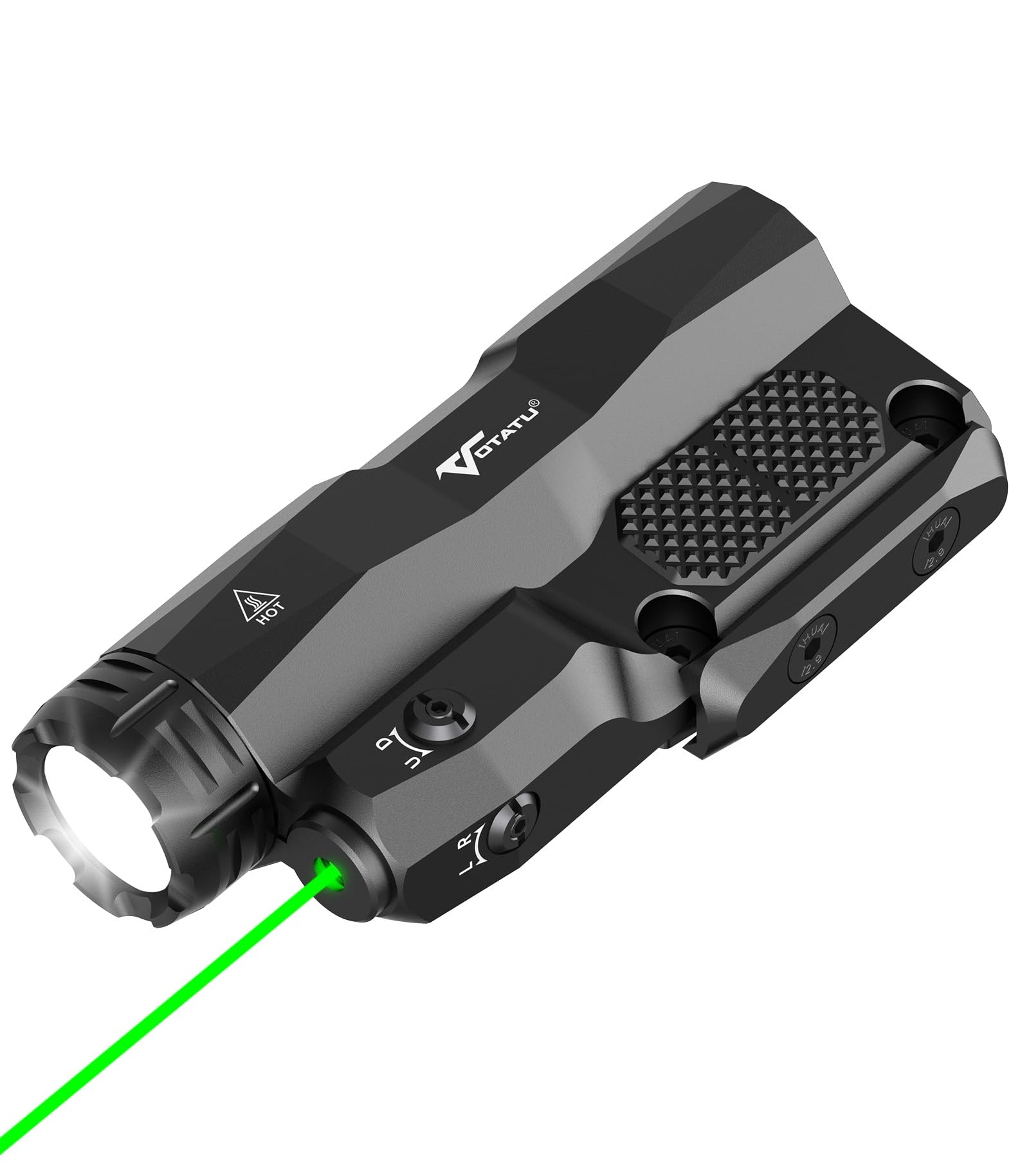 VOTATU M6L-G Picatinny/Mlok Flashlight Laser Combo Built-in Touch Pad Switch  Max 2400 Lumens LED Light and Green Laser with Tactical Strobe Mode  USB Magnetic Rechargeable