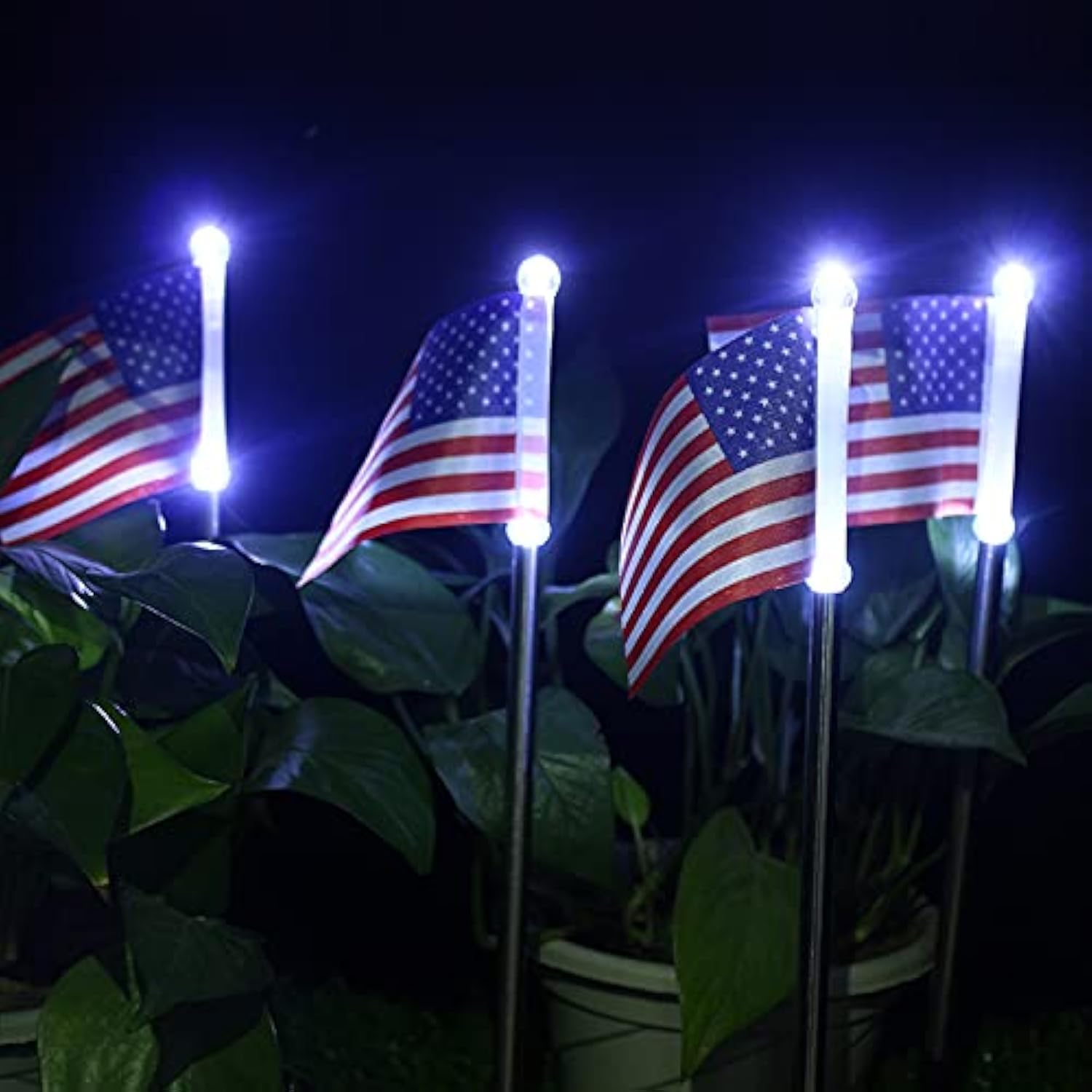EPIC GADGET Solar Lights Outdoor, Outdoor Led Pathway Landscape Solar Lights Solar Powered Garden Lights American Flag Shaped De
