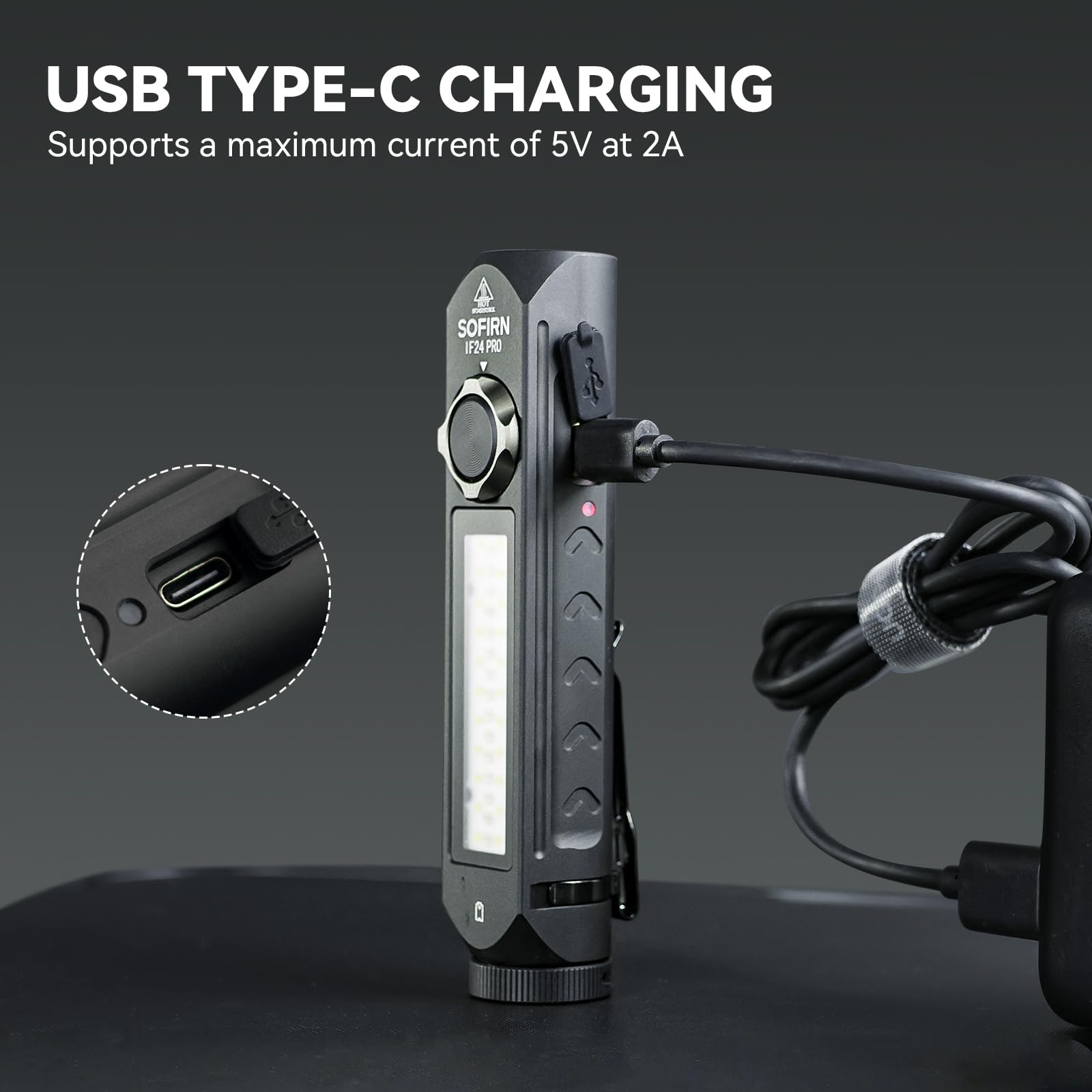 Sofirn If24 Pro 1800Lm Rechargeable Waterproof Flashlight - Magnetic Red Light, Camping Led