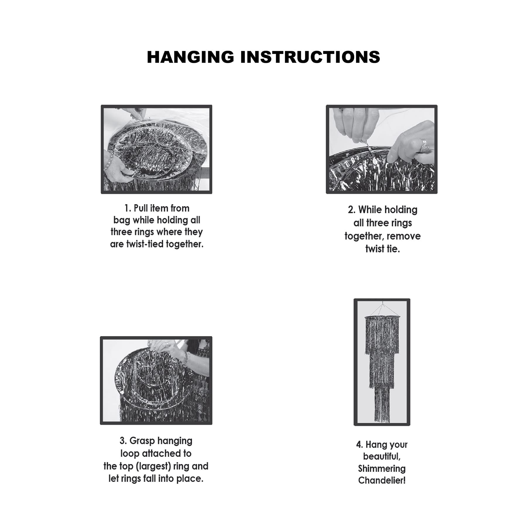 Beistle 3-Tier Shimmering Silver Chandelier