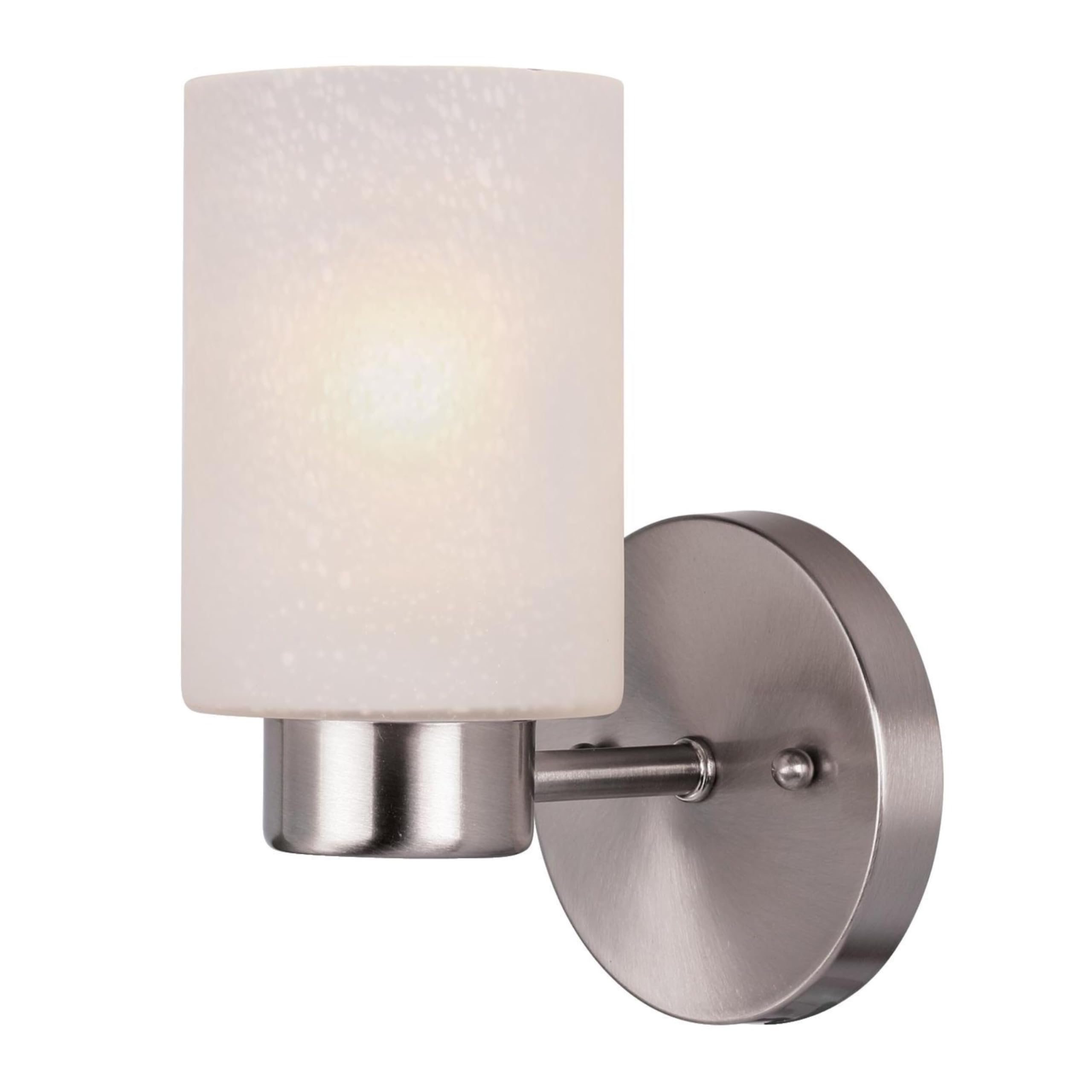 Westinghouse One-Light Wall Fixture, Brushed Nickel Finish, Frosted Seeded Glass, Model 6227800, 1-Light, White