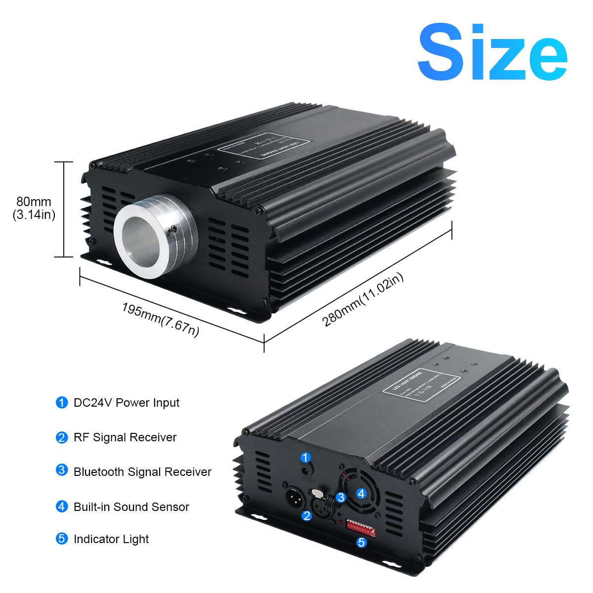 Amki Dmx 90W Light Source Engine Driver Remote/App Control Starlight Box Motor Remote Control, Connect With Dmx512 Console Decod