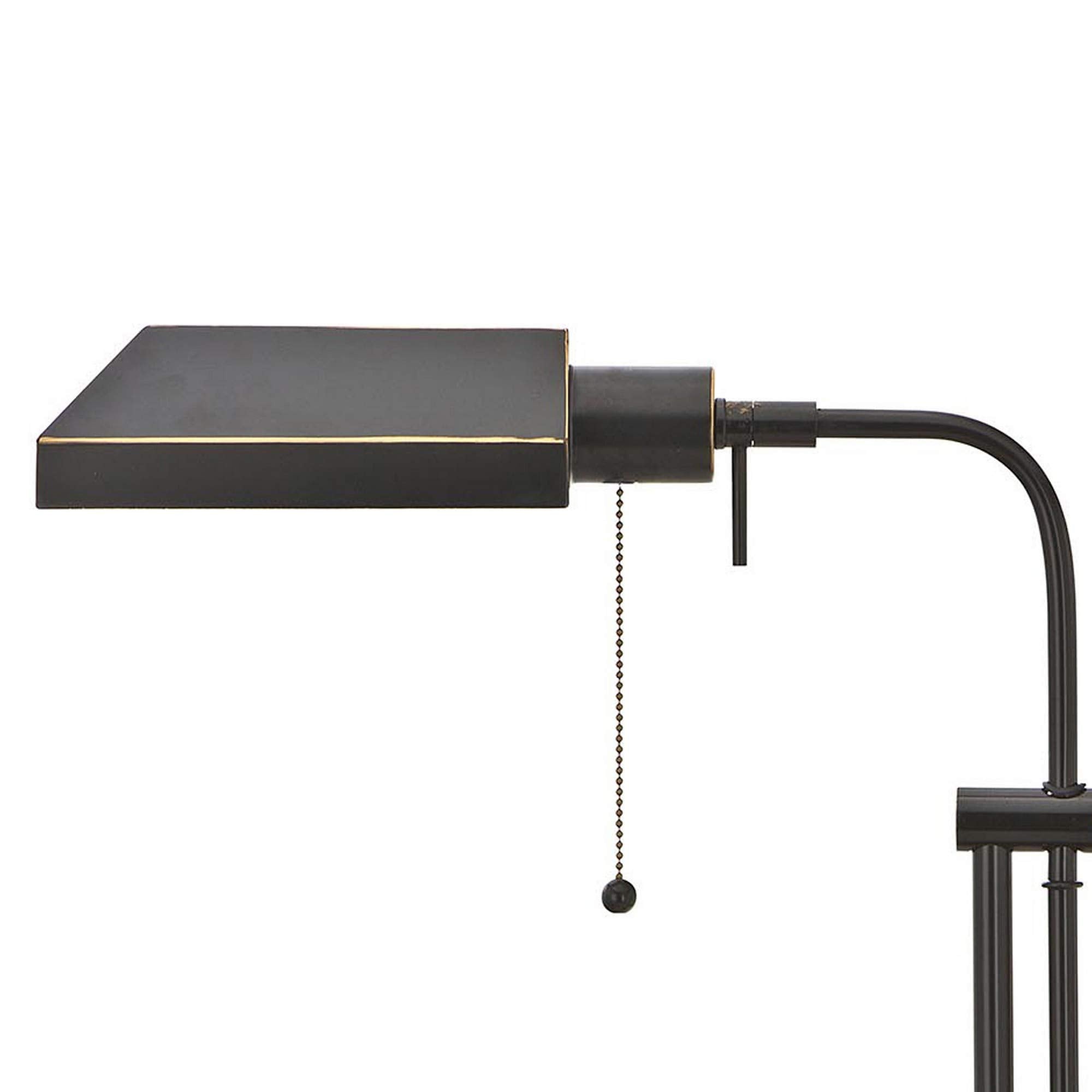 Benzara Metal Desk Lamp with Adjustable Pole, Rectangular, Black, Model BM225085