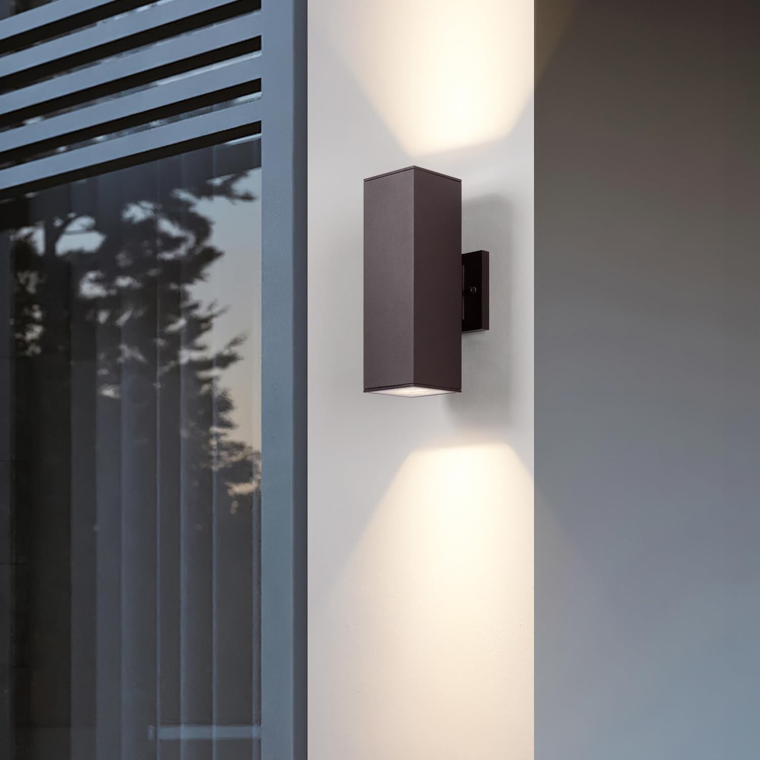 Mirrea 12&quot; Modern Outdoor Porch Light, 2 Pack Oil Rubbed Bronze Waterproof Wall Sconce