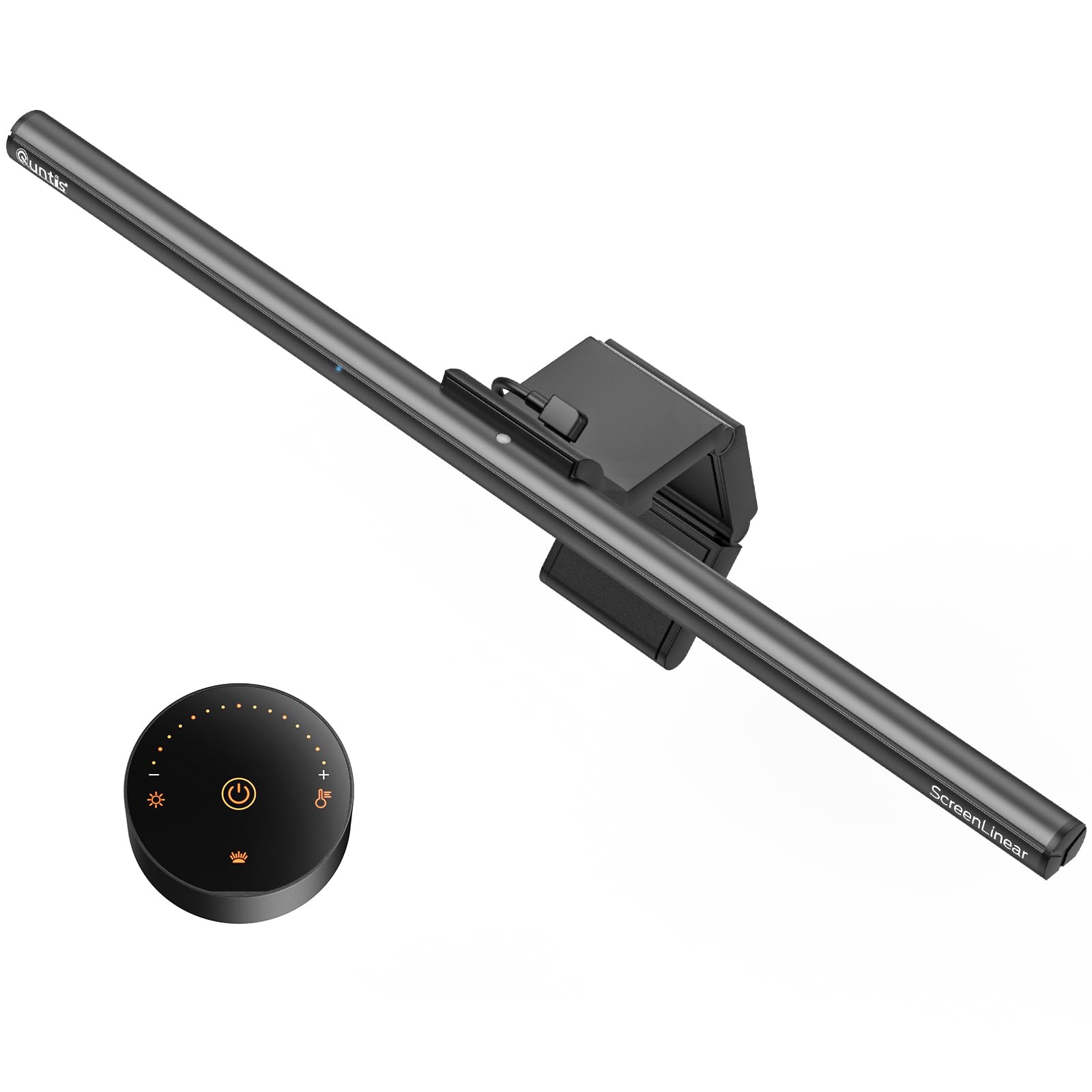 Quntis Gray Monitor Light Bar With Remote, Eye-Care, Auto-Dimming, No Glare For Curved Monitors