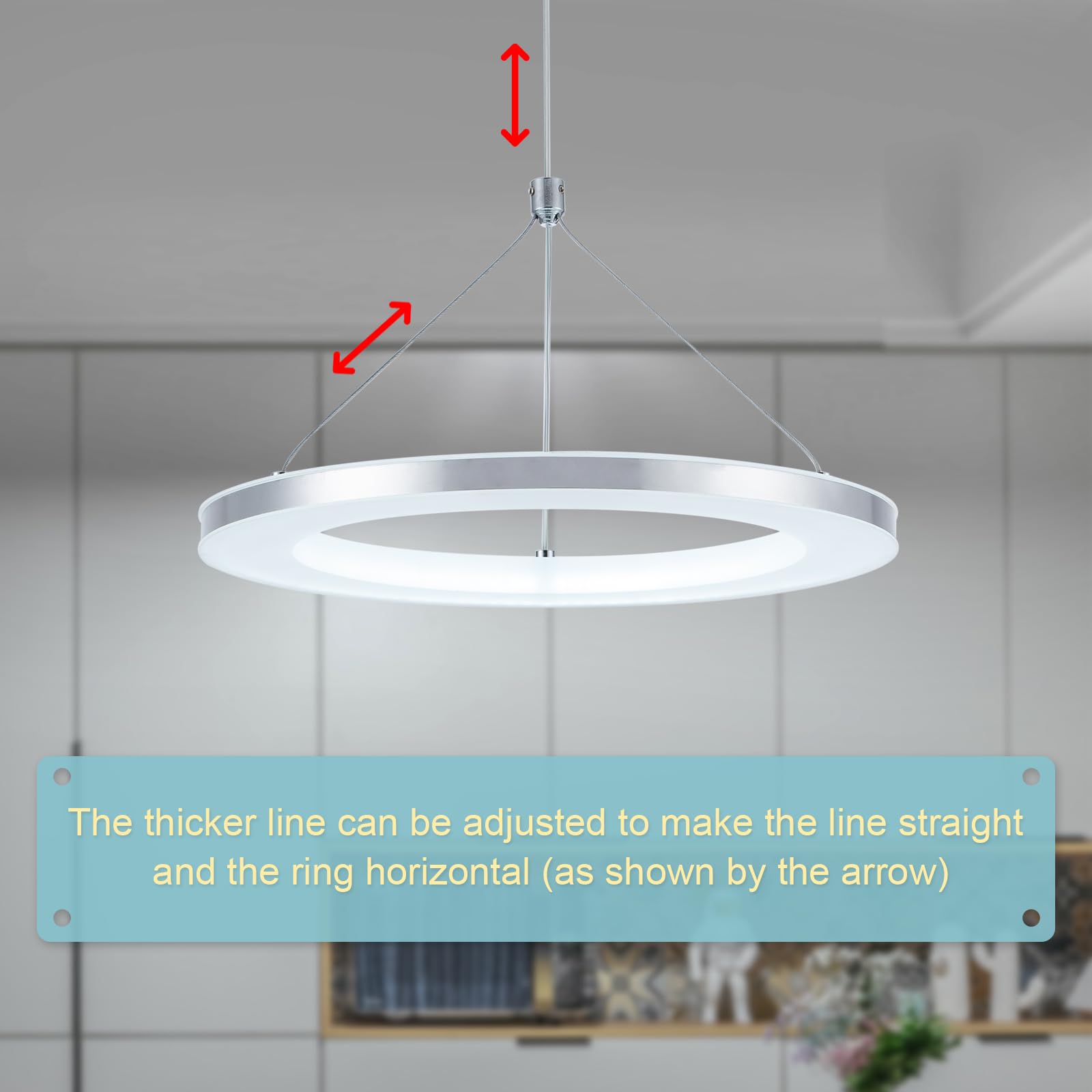 CHYING 3 Pack LED Pendant Lights, Adjustable Height Silver Chandelier, 11.8in Cool White 6500K, Model DD-004-300W-new-3