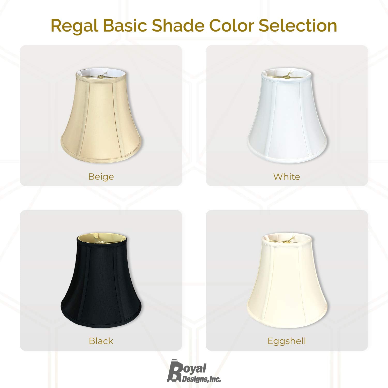 Royal Designs, Inc. True Bell Lamp Shade - Faux Silk - 6.5 x 12 x 10.5 - Eggshell - Model BSO-704-12EG