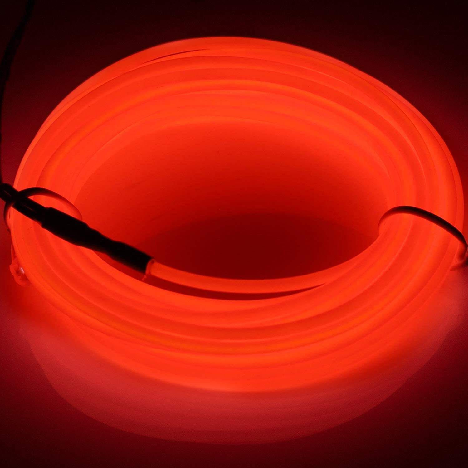 Jiguoor Usb Rechargeable El Wire 32.8Ft/10M (5Mx2) Bright Neon Light Strip 360° Illumination Neon Tube Rope Lights For Diy, Festival, Party Decoration, Halloween, Chrismas (32.8Ft/10M, Red)