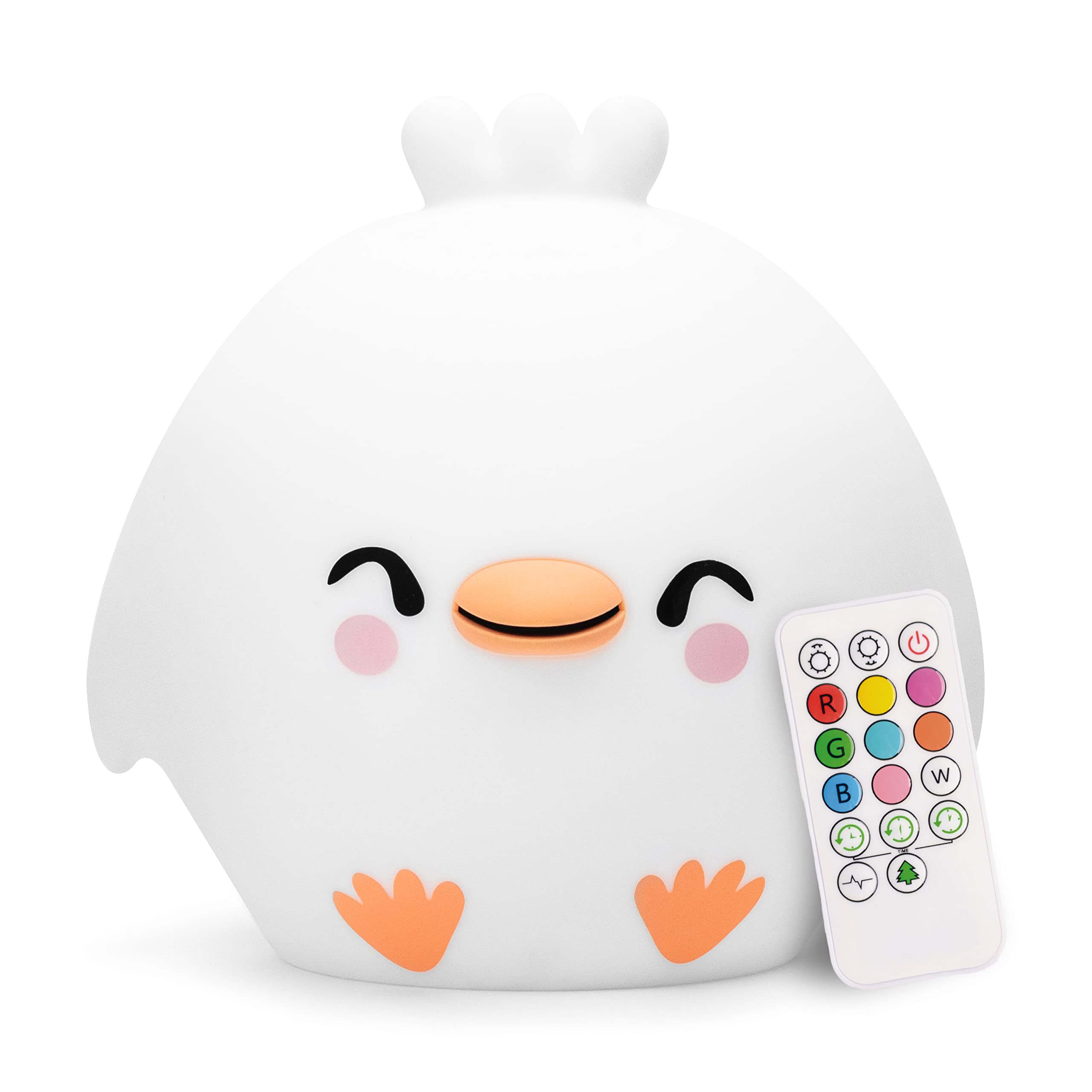 Lumipets Kawaii Chick Night Light, Silicone Rubber, Multicolor, 12-Inch