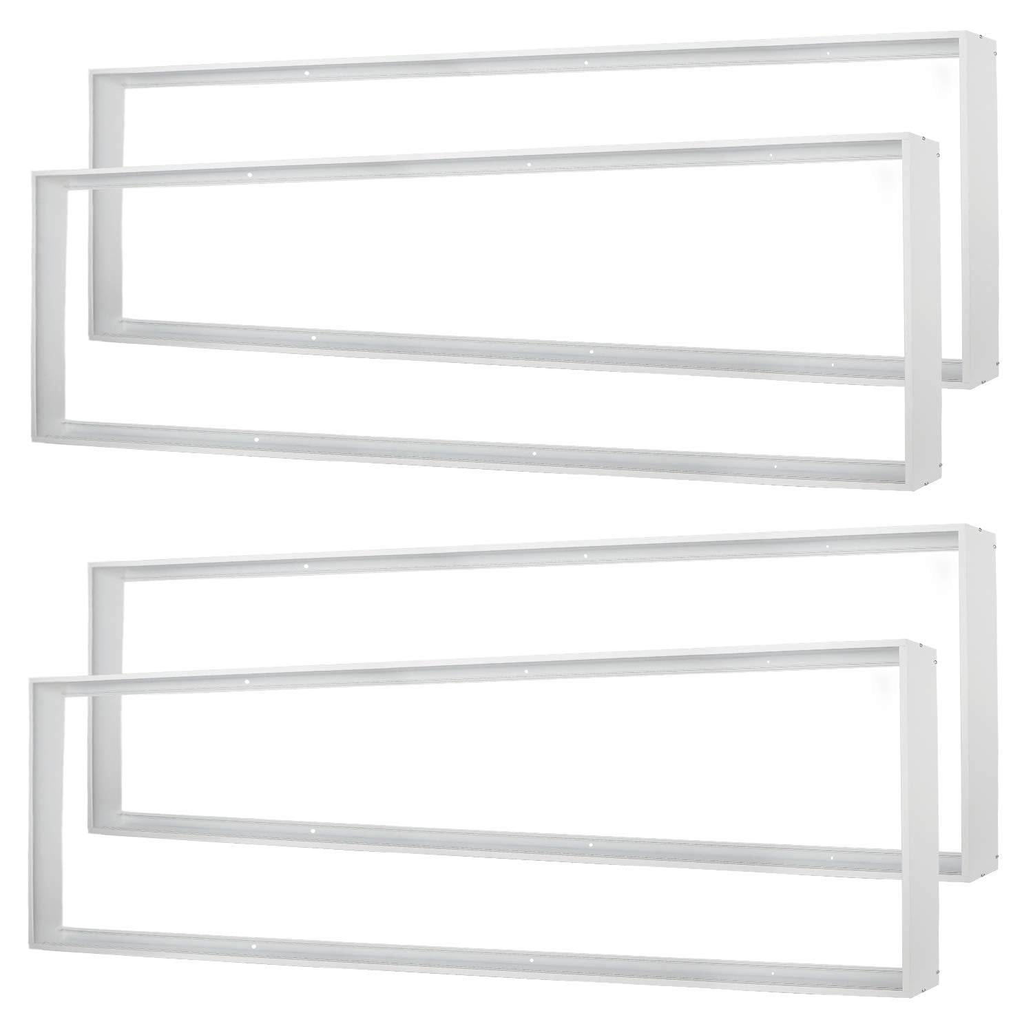 Zevnico 4x1FT Surface Mount Kit, 4 Set Aluminium Surface Mounting Bracket Kit, 4' by 1' Ceiling Mount Frame, for 48''x12'' LED F