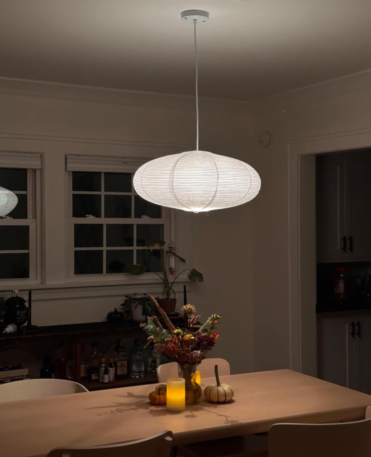 White Oval Paper Lanterns-22&quot; Large Hanging Paper Lantern Lamp, Chinese/Japanese Paper Lantern Pendant Light For Party Decoration, Wedding, Home Decor Paper Ceiling Lampshade(1 Pack)