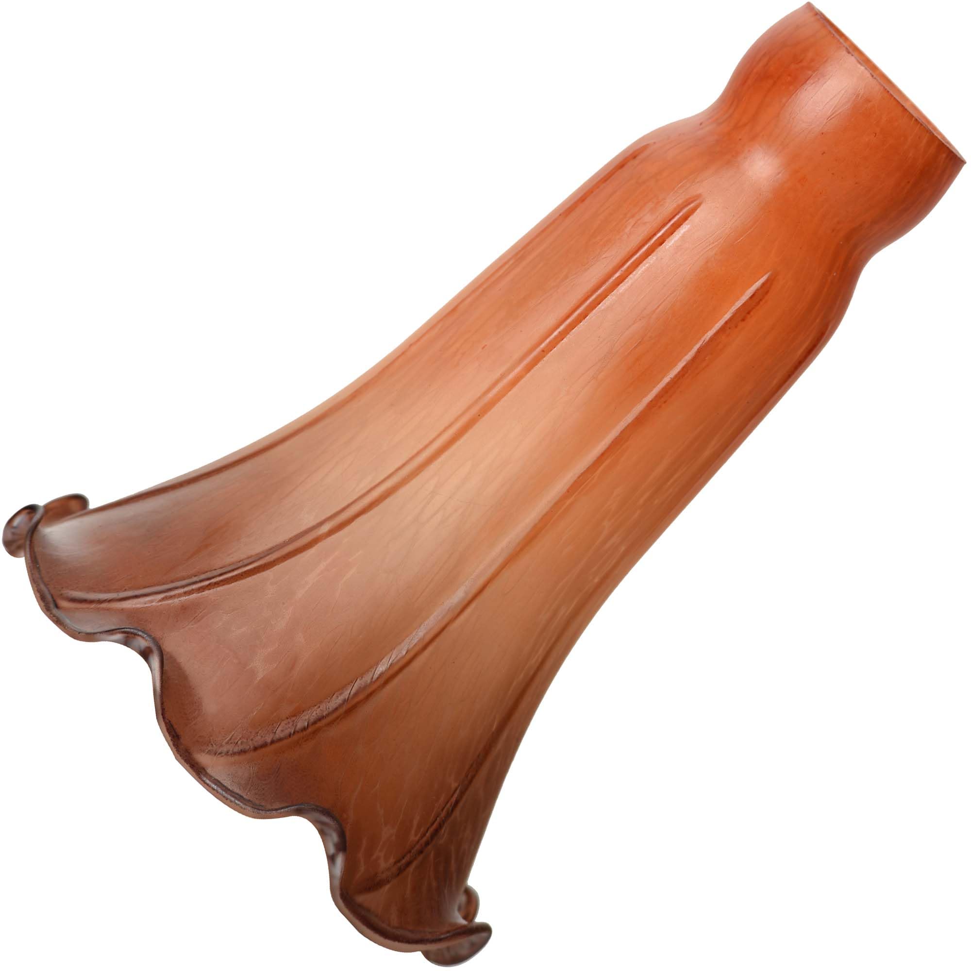 Bieye LS27 Lily Flower Blown Glass Lampshade (Orange Brown, Opening I.D. 1.26'' x O.D. 1.5'')