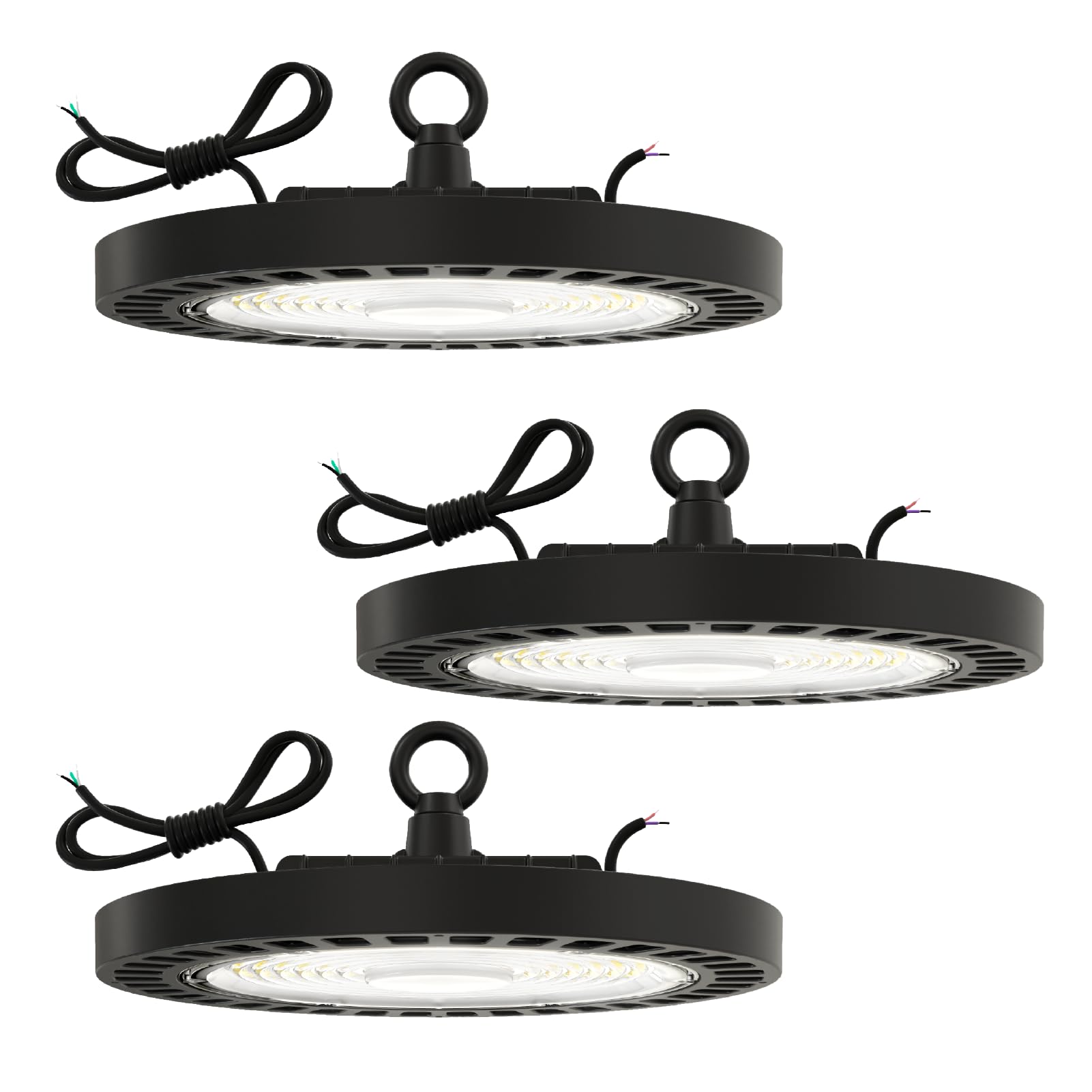 Sunco UFO LED High Bay Light 150W 21000 LM Dimmable 0-10V IP65 Waterproof 5000K Daylight 3 Pack