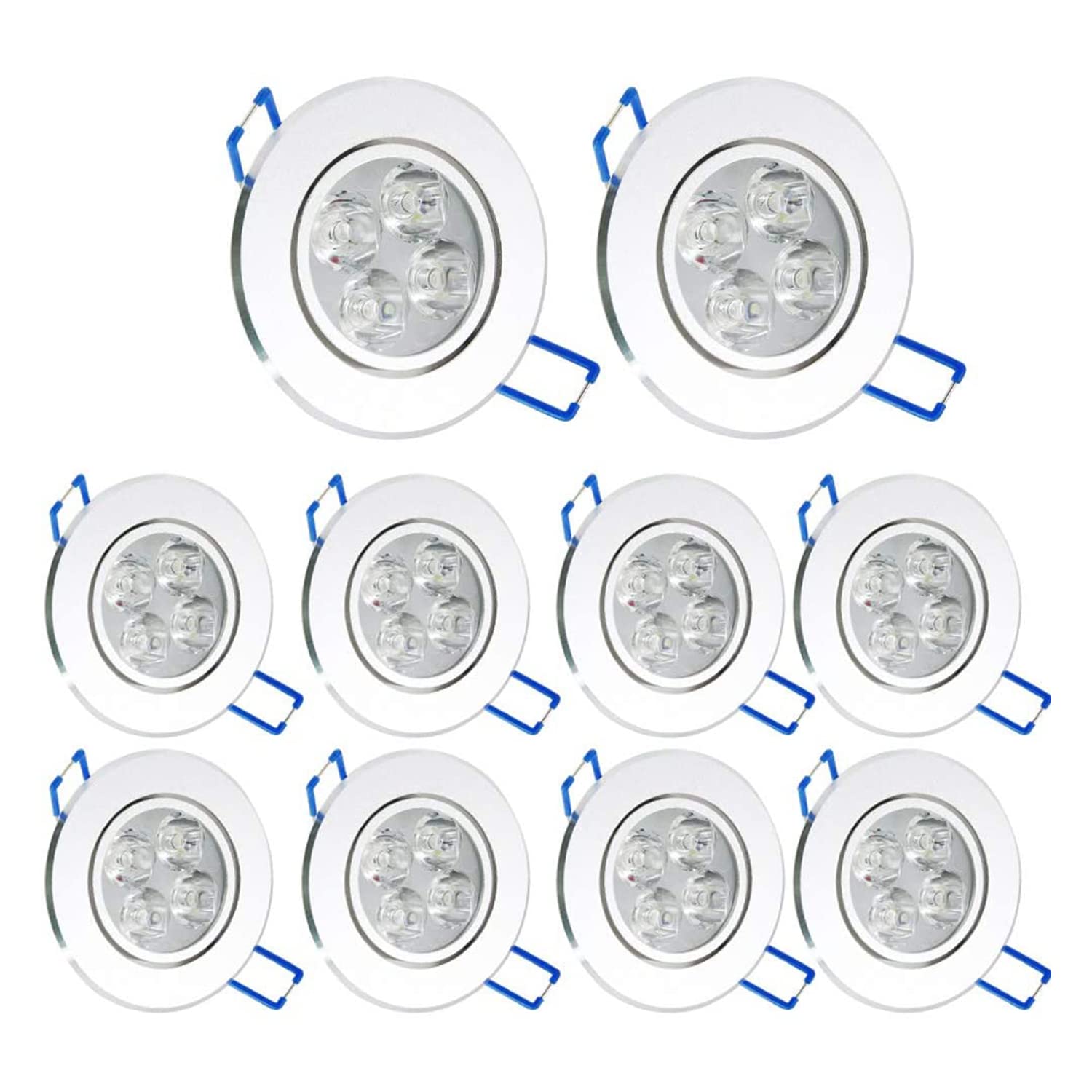 MODOAO 10 Pack 4W 110V LED Warm White Energy Saving Recessed Ceiling Downlight with LED Driver,Not Dimmable,Recessed Ceilling Sp