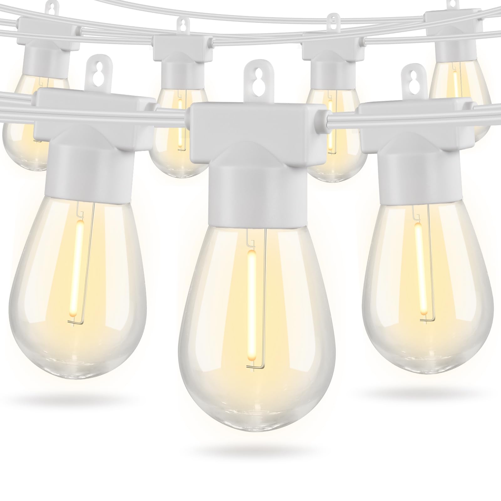 Aialun 96FT LED Outdoor String Lights, Outside Patio Backyard Light with 2700K Shatterproof Edison Bulbs, Heavy-Duty Commercial 