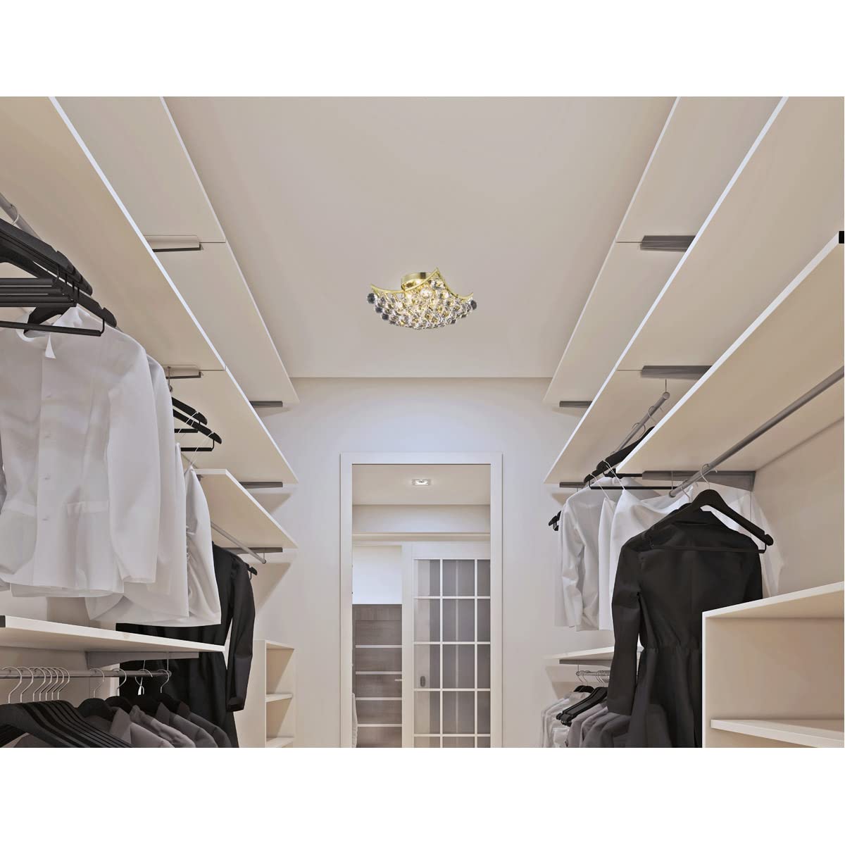 Living District Clara 4-Light Flush Mount - Gold Metal, Transitional Design, Model Ld9800F12G(872)