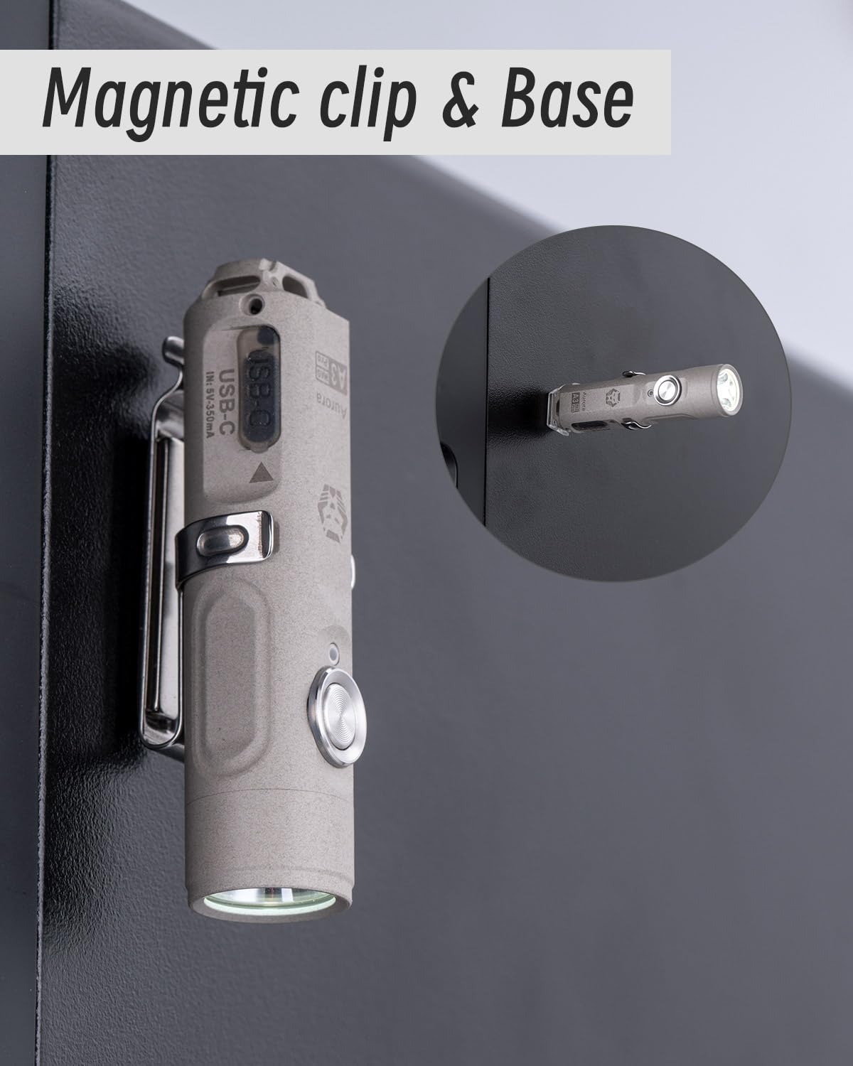 RovyVon A3 Pro G4 USB-C Rechargeable 7000K EDC Flashlight, 650 High Lumen Ultra Bright with Cool White, Momentary On, Lock Mode,