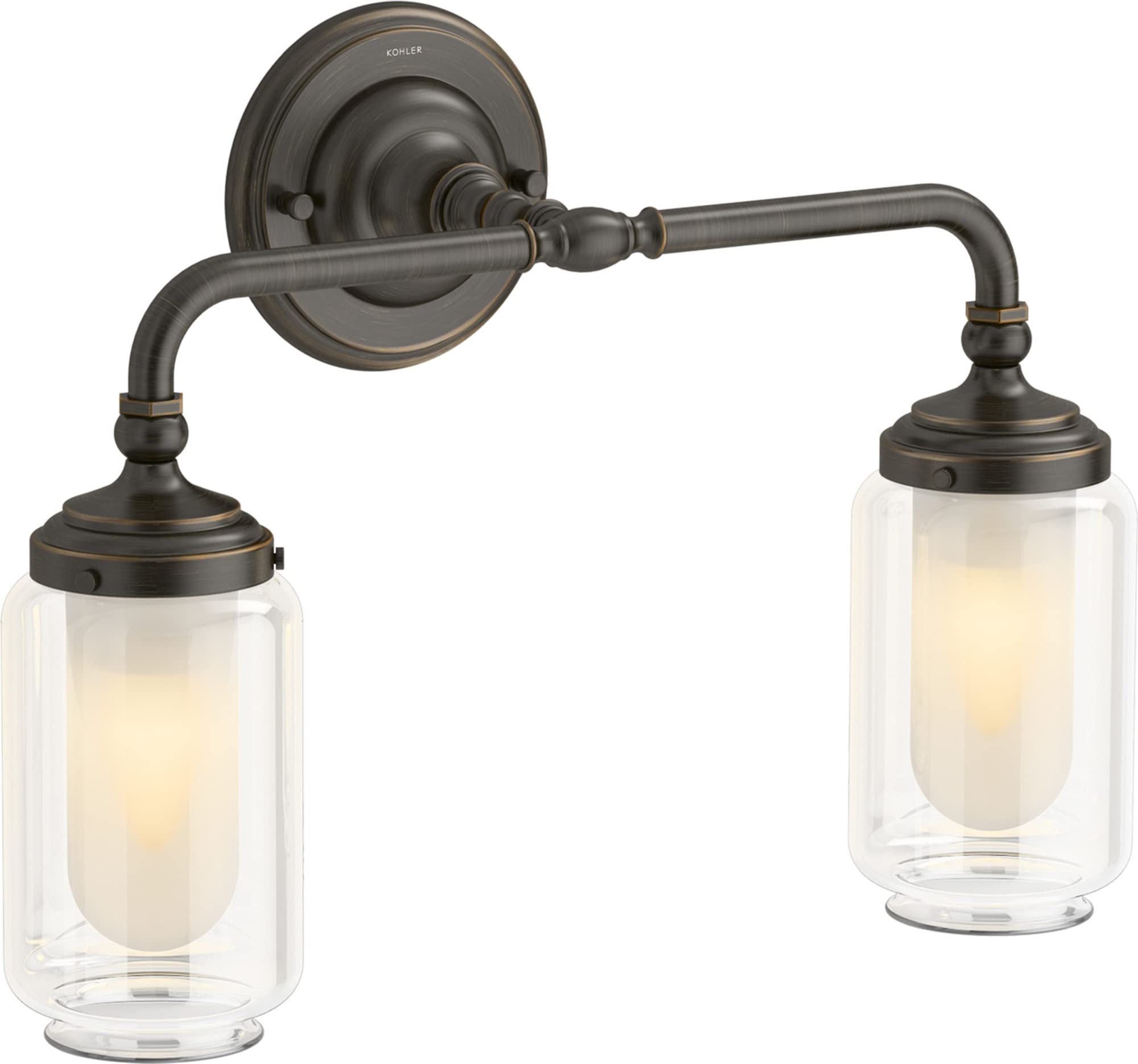 Kohler 72582-BZL Artifacts Bathroom Vanity Fixture, Wall Sconce Lighting, Downlight Only, UL Listed, 2, Oil Rubbed Bronze