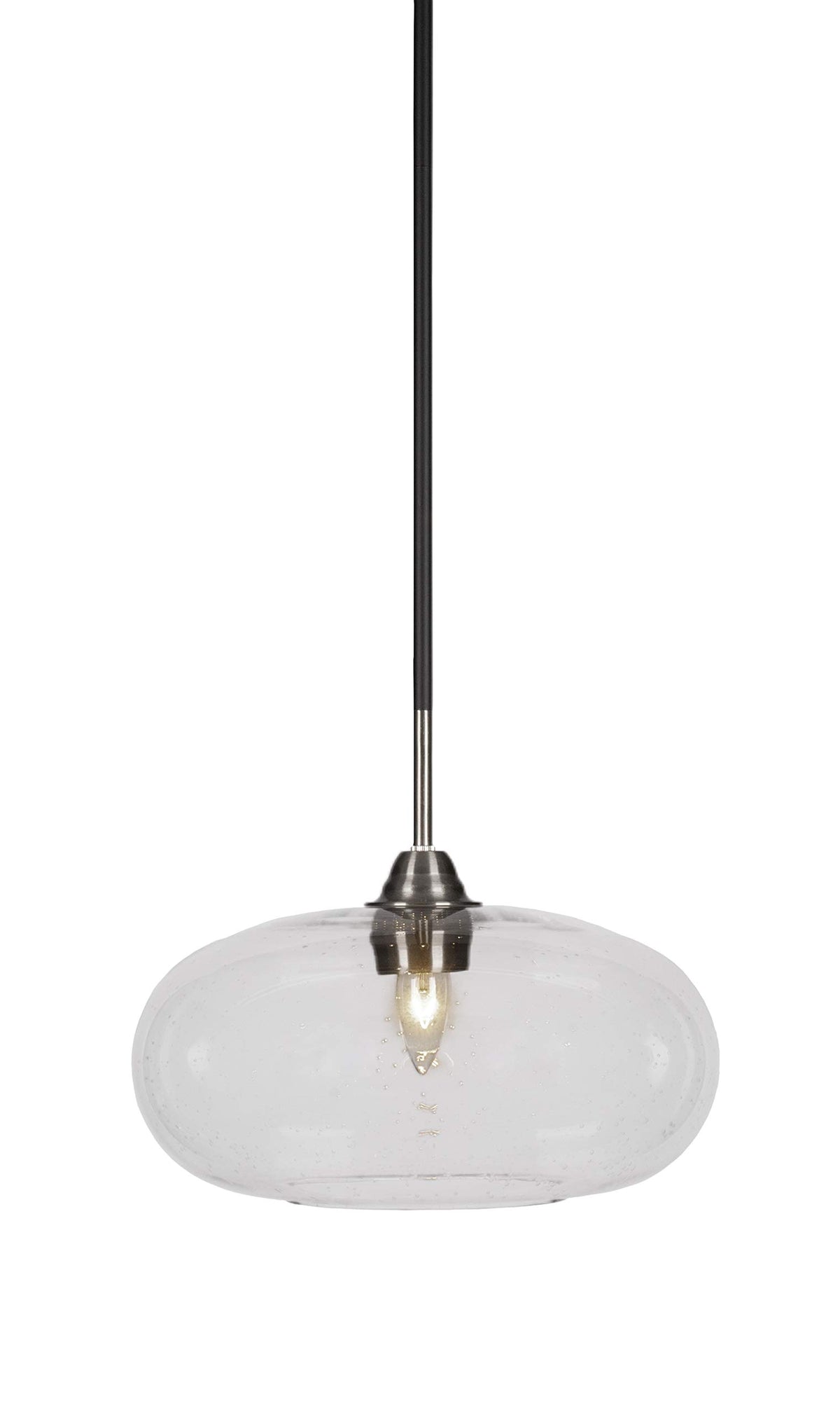 Toltec Lighting Paramount 1 Light Pendant In Matte Black & Brushed Nickel (3401-Mbbn-206)