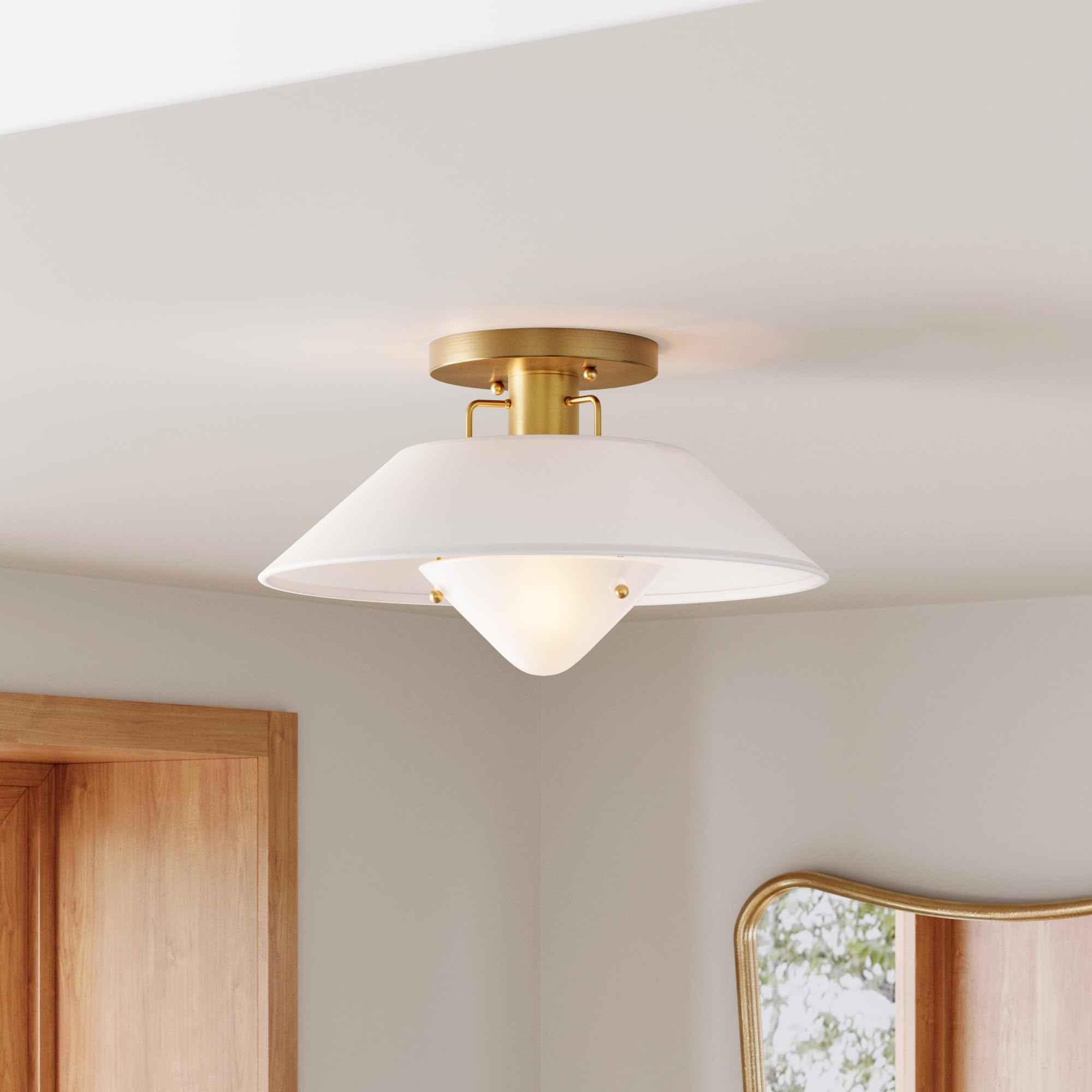 Nathan James Artisan Mid-Century Modern Flush Mount Ceiling Light, Flush Mount Lighting Fixture for Kitchen or Living Room with 