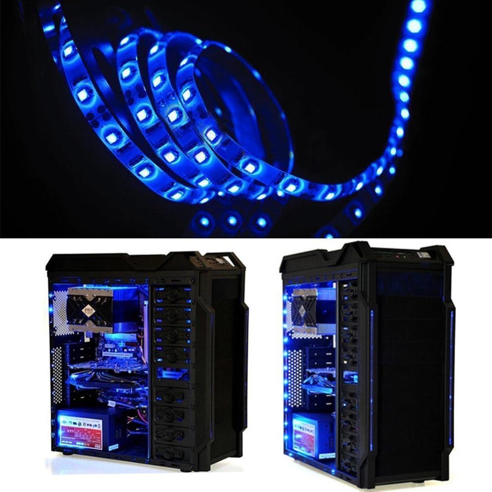 Ip65  12V Waterproof Flexible Led Strip Light(Power Cord Not Included)  16.4Ft/5M Cuttable Led Light Strips  300 Units 3528 Leds Lighting String  Led Tape(Blue) Power Adapter Not Included