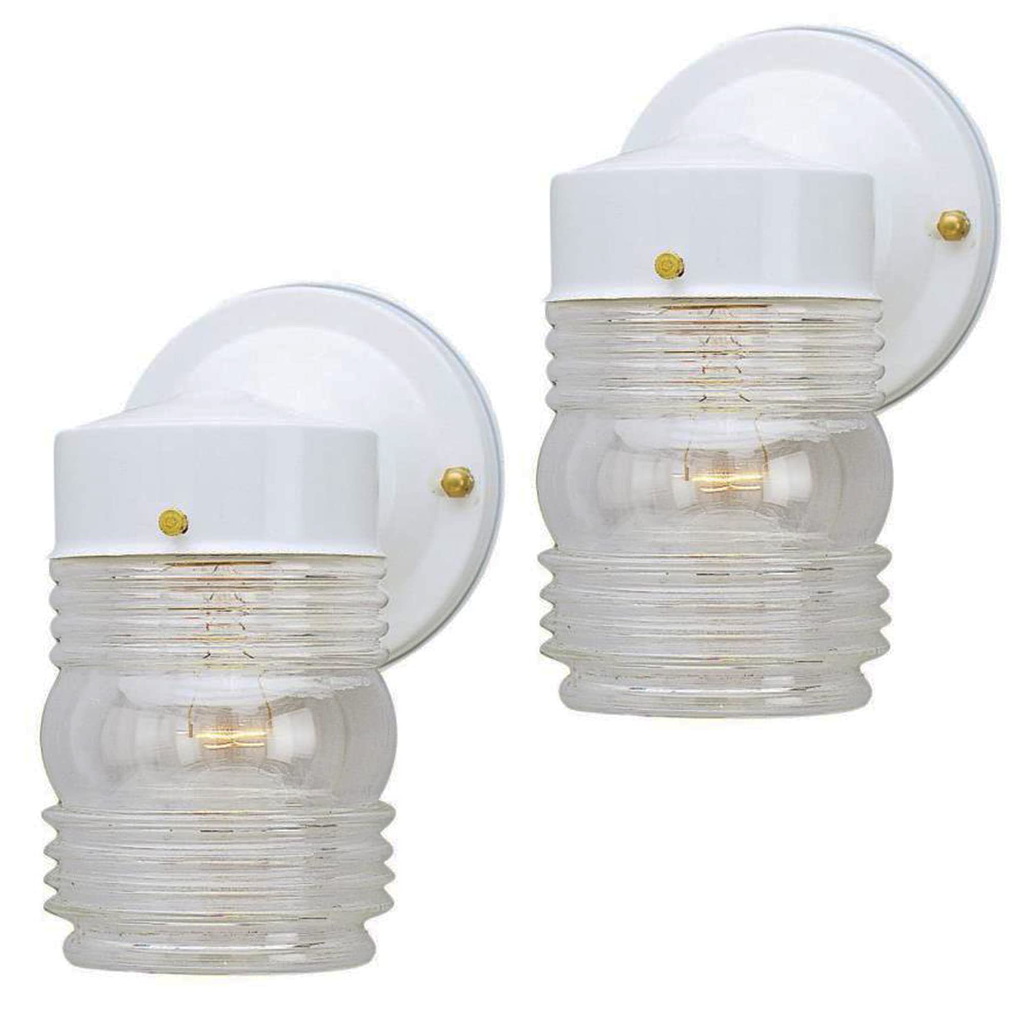 Ciata Outdoor Porch Light Lantern Sconce, Metal, White, 2 Pack