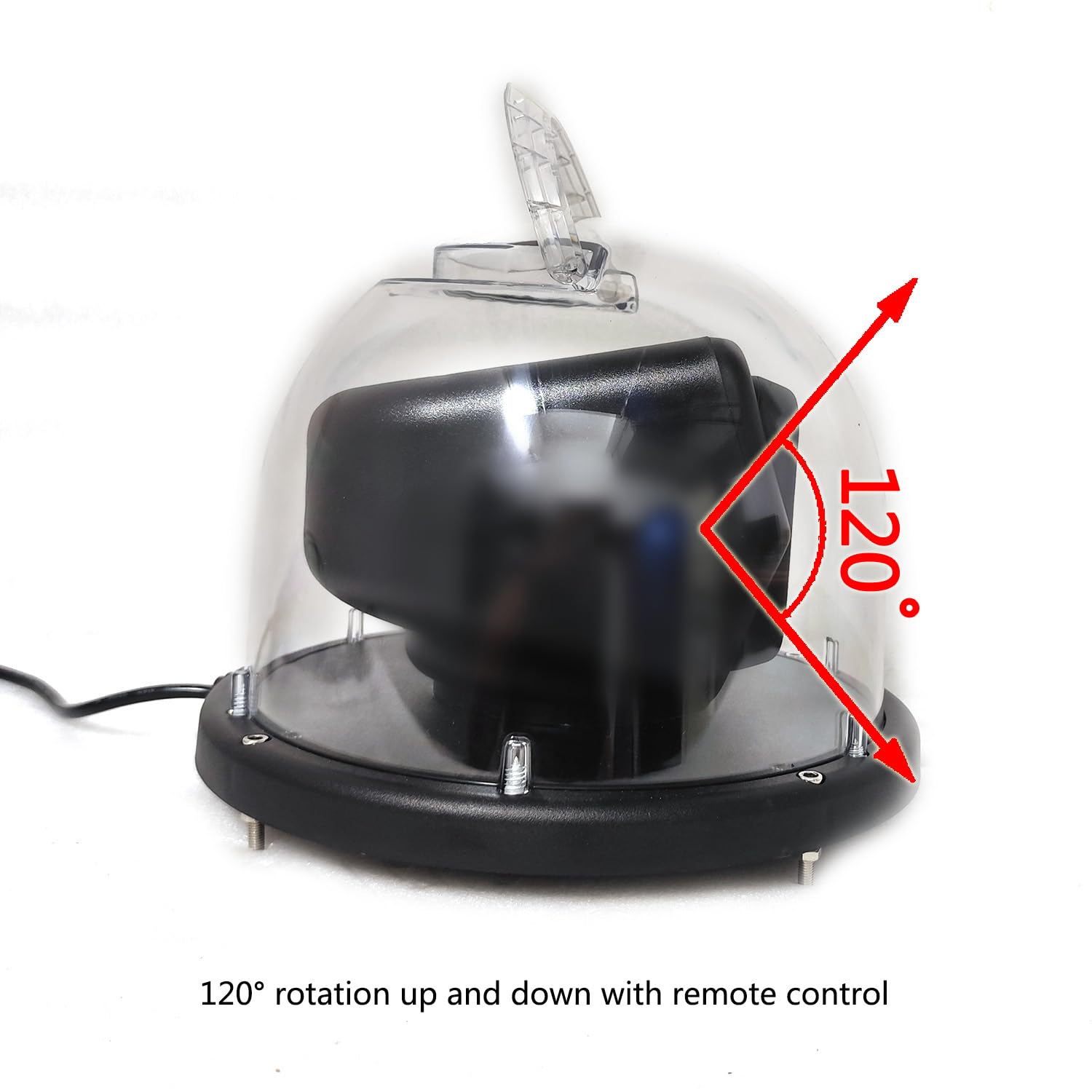 HANGXING 8 Inch 50W LED Search Light - 360° Rotating, Remote Control, Waterproof, Magnetic Base, Black - Model HX115-50W
